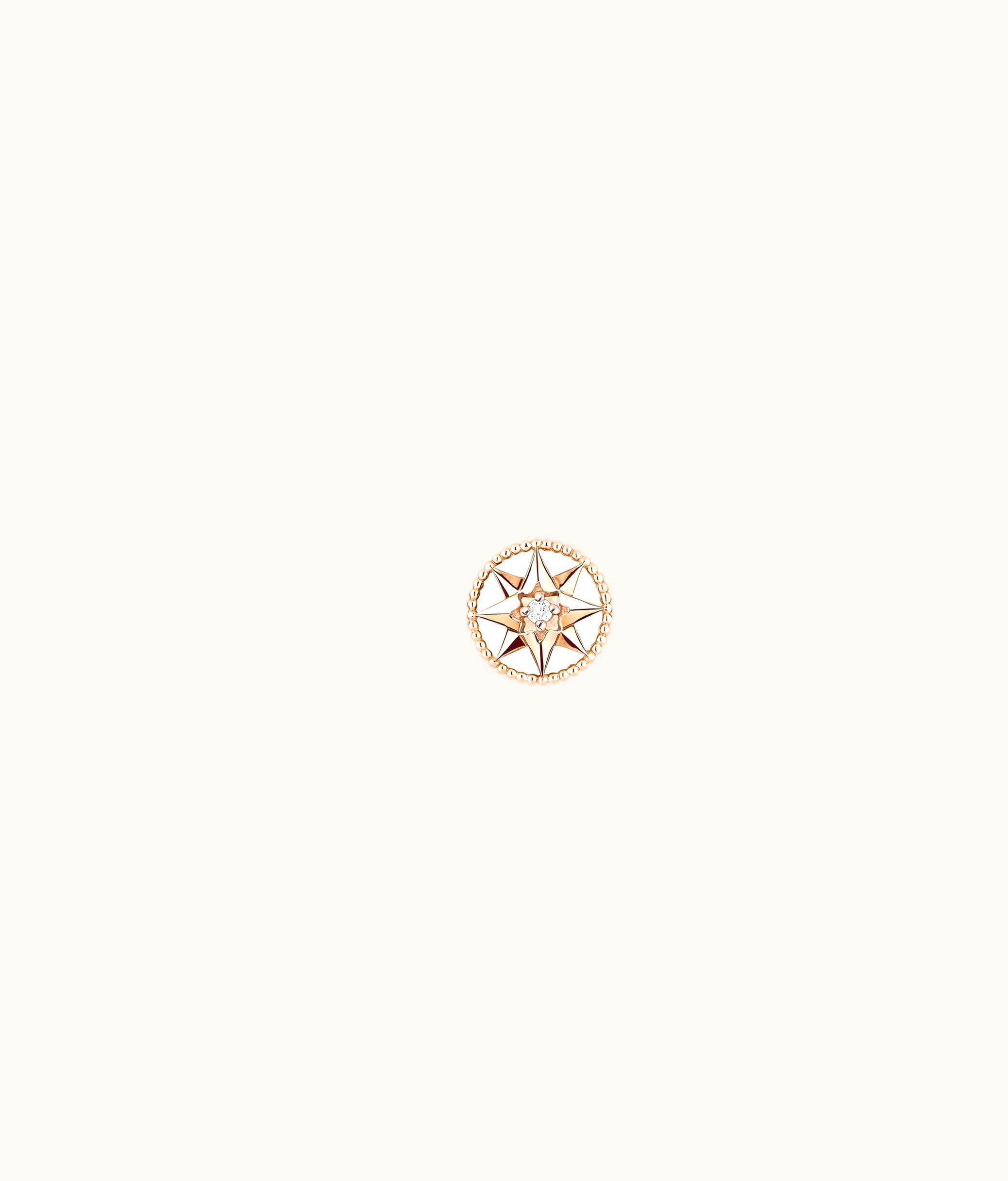 Dior Small Rose Des Vents Earring - Pink Gold And Diamond