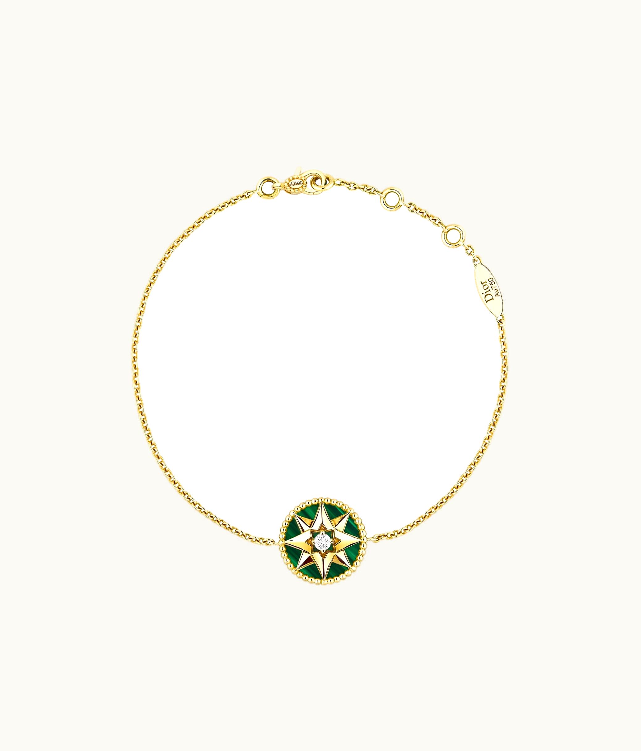 Dior Rose Des Vents Bracelet - Yellow Gold, Diamond And Malachite