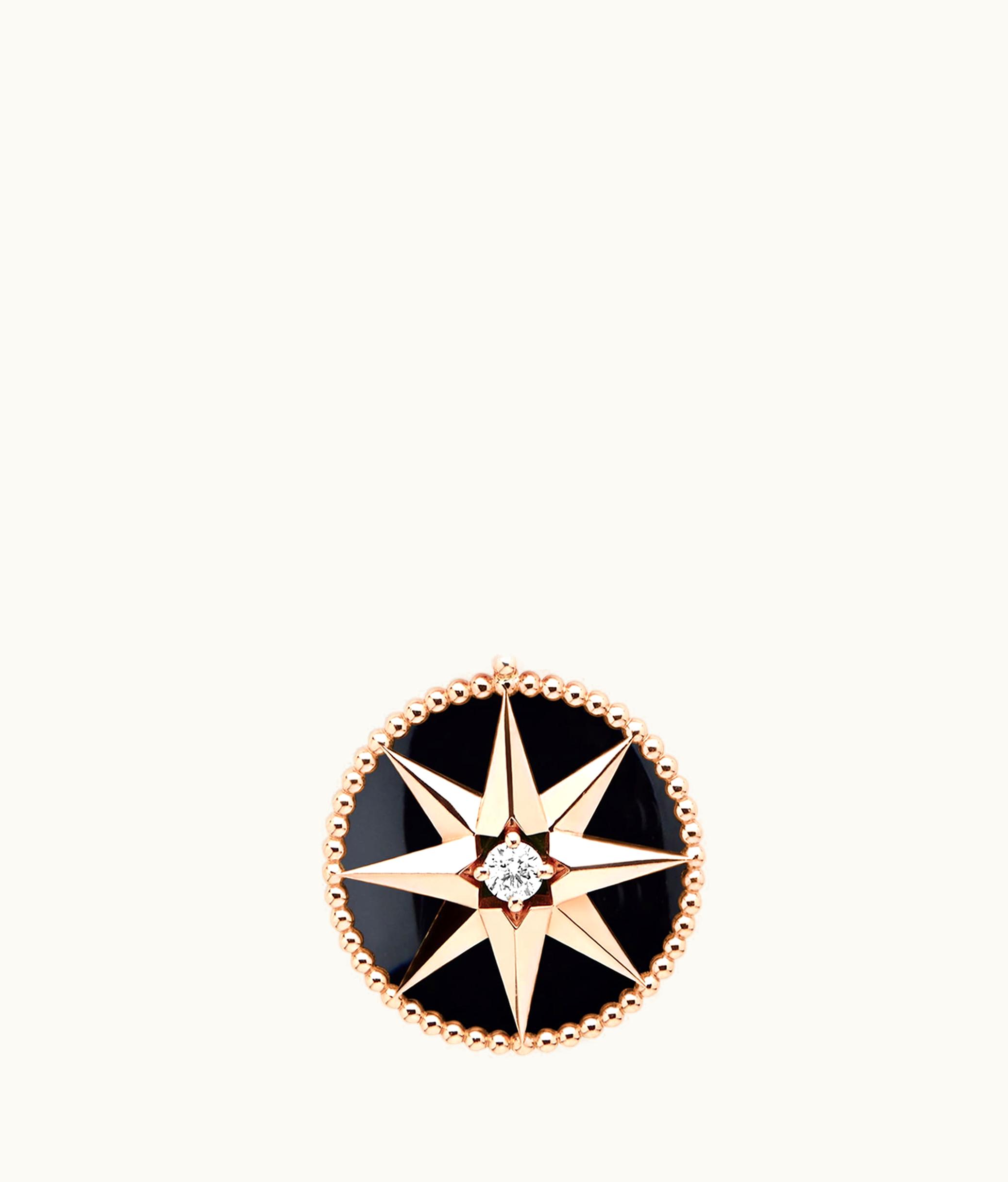 Dior Large Rose Des Vents Medallion - Rose Gold, Diamond And Onyx