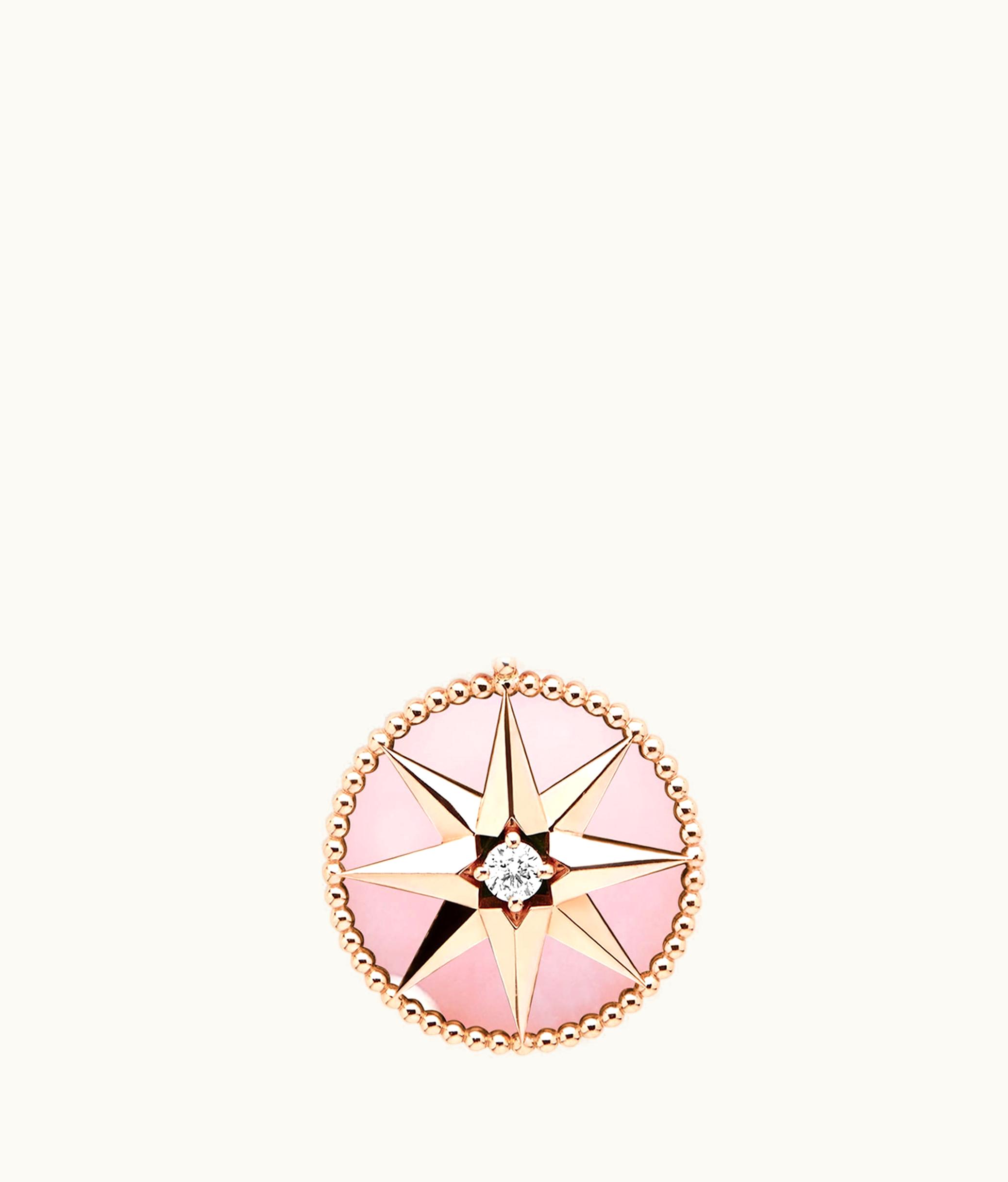 Dior Large Rose Des Vents Medallion - Pink Gold, Diamond And Pink Opal