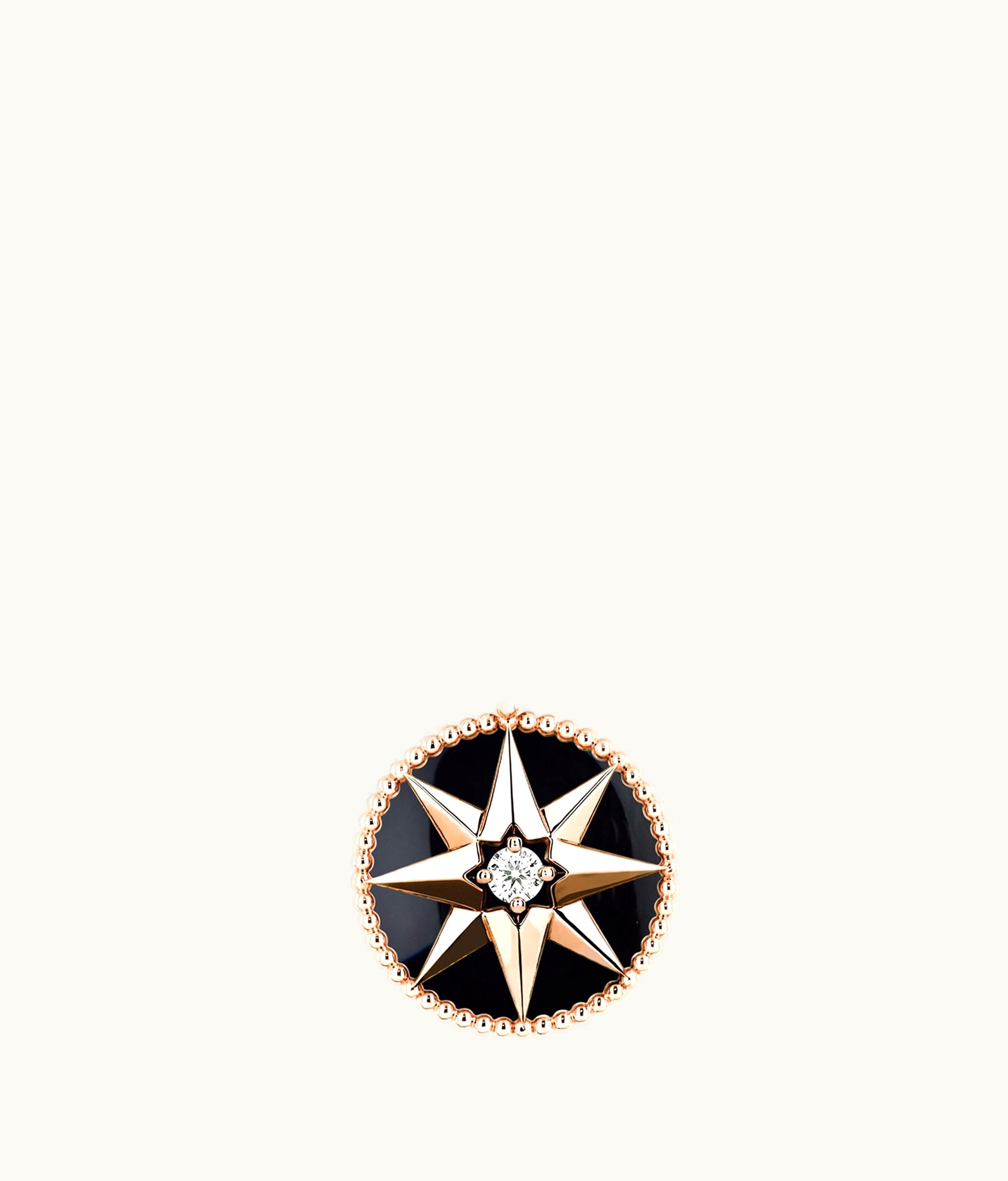 Dior Medium Rose Des Vents Medallion - Rose Gold, Diamond And Onyx