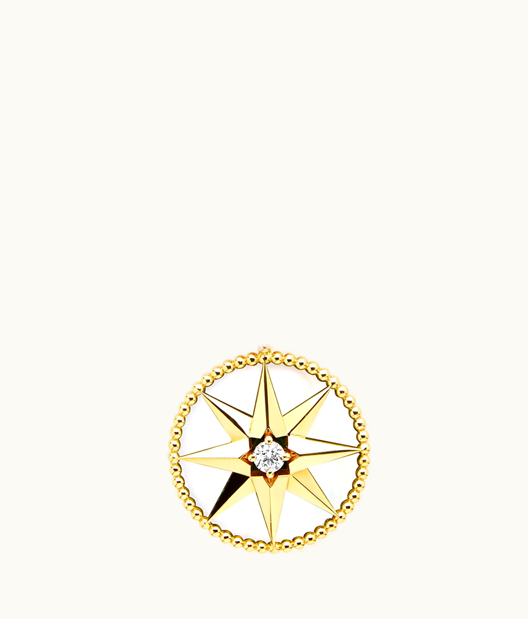 Dior Large Rose Des Vents Medallion - Yellow Gold, Diamond And Mother-of-Pearl