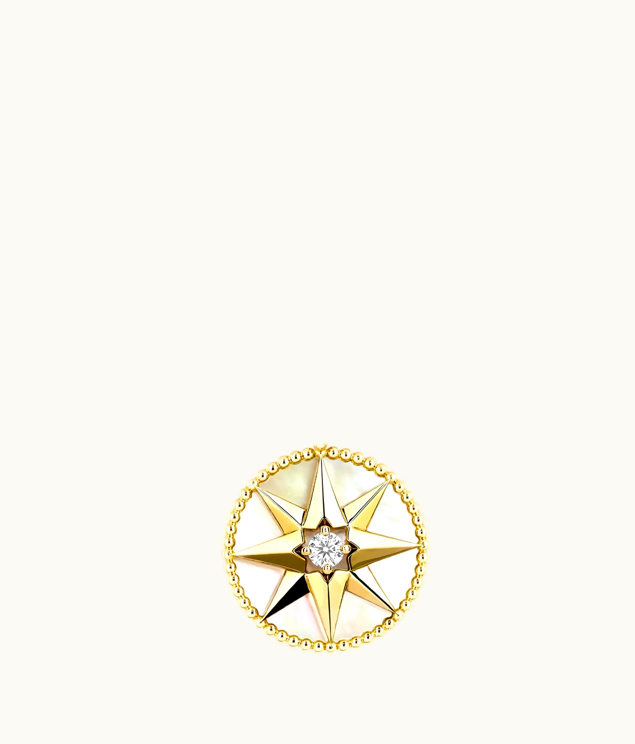 Dior Medium Rose Des Vents Medallion - Yellow Gold, Diamond And Mother-of-Pearl