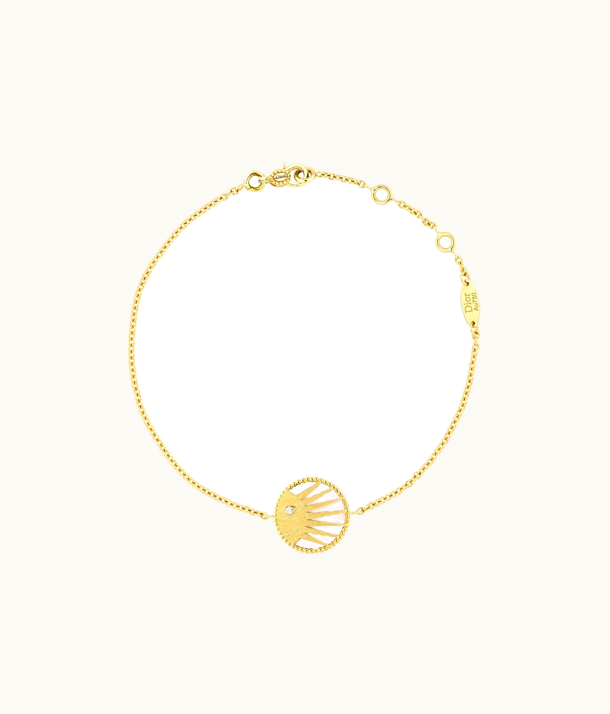 Dior Rose Céleste Bracelet - Yellow And White Gold, Diamond, Mother-of-pearl And Onyx