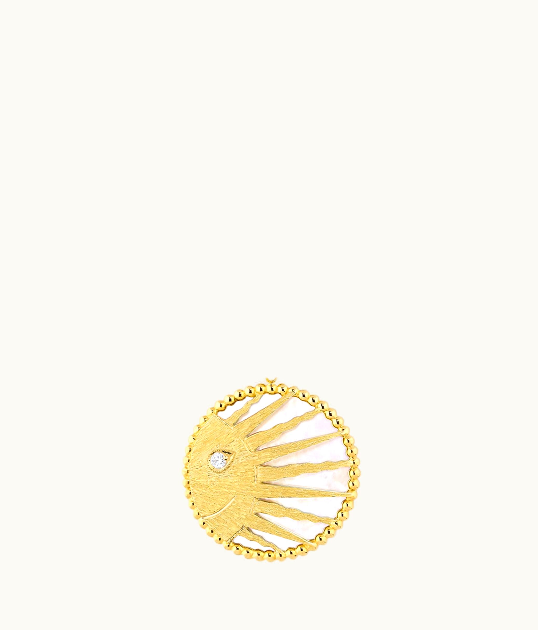 Dior Rose Céleste Medallion Necklace - Yellow And White Gold, Diamond, Onyx And Mother-of-pearl