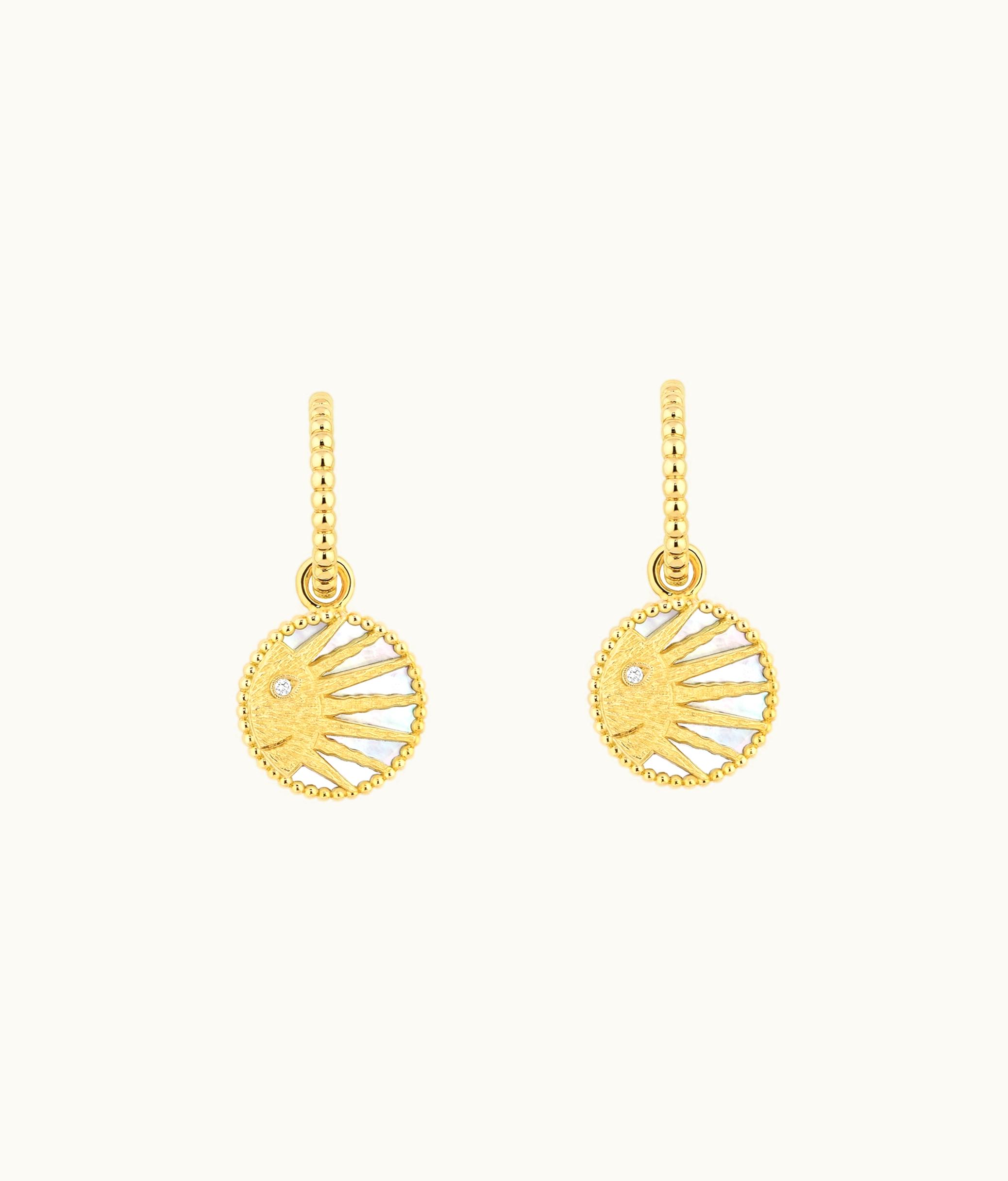 Dior Rose Céleste Earrings - Yellow And White Gold, Diamond, Mother-of-pearl And Onyx