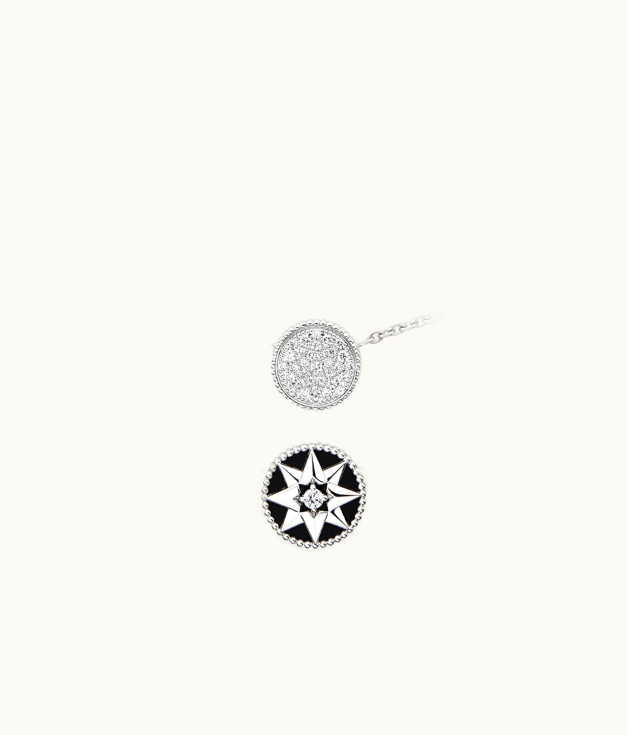 Dior Rose Des Vents Necklace - 18k White Gold, Diamonds, Mother-of-Pearl And Onyx