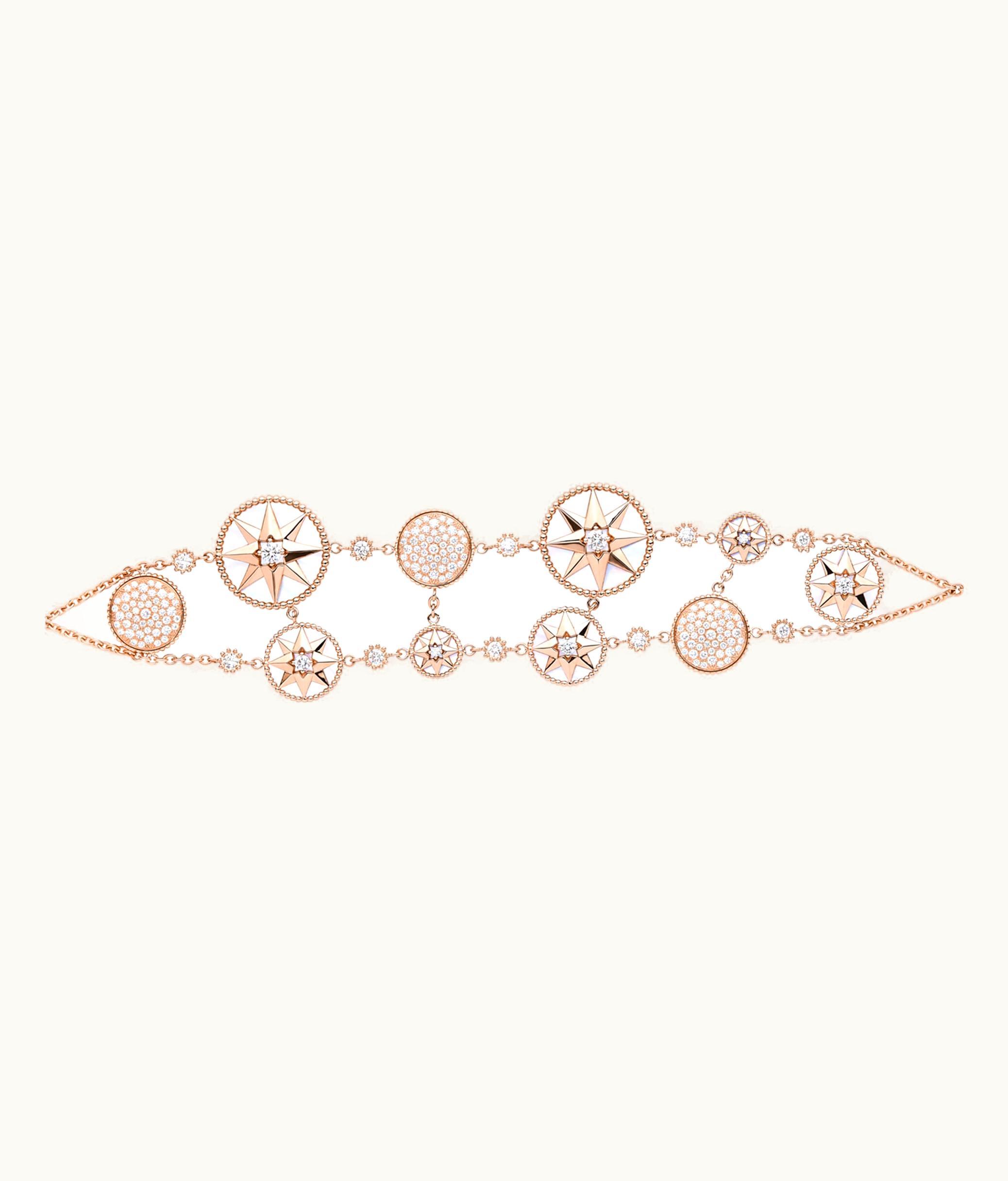 Dior Wind Rose Bracelet - Pink Gold, Diamonds And Mother-of-Pearl