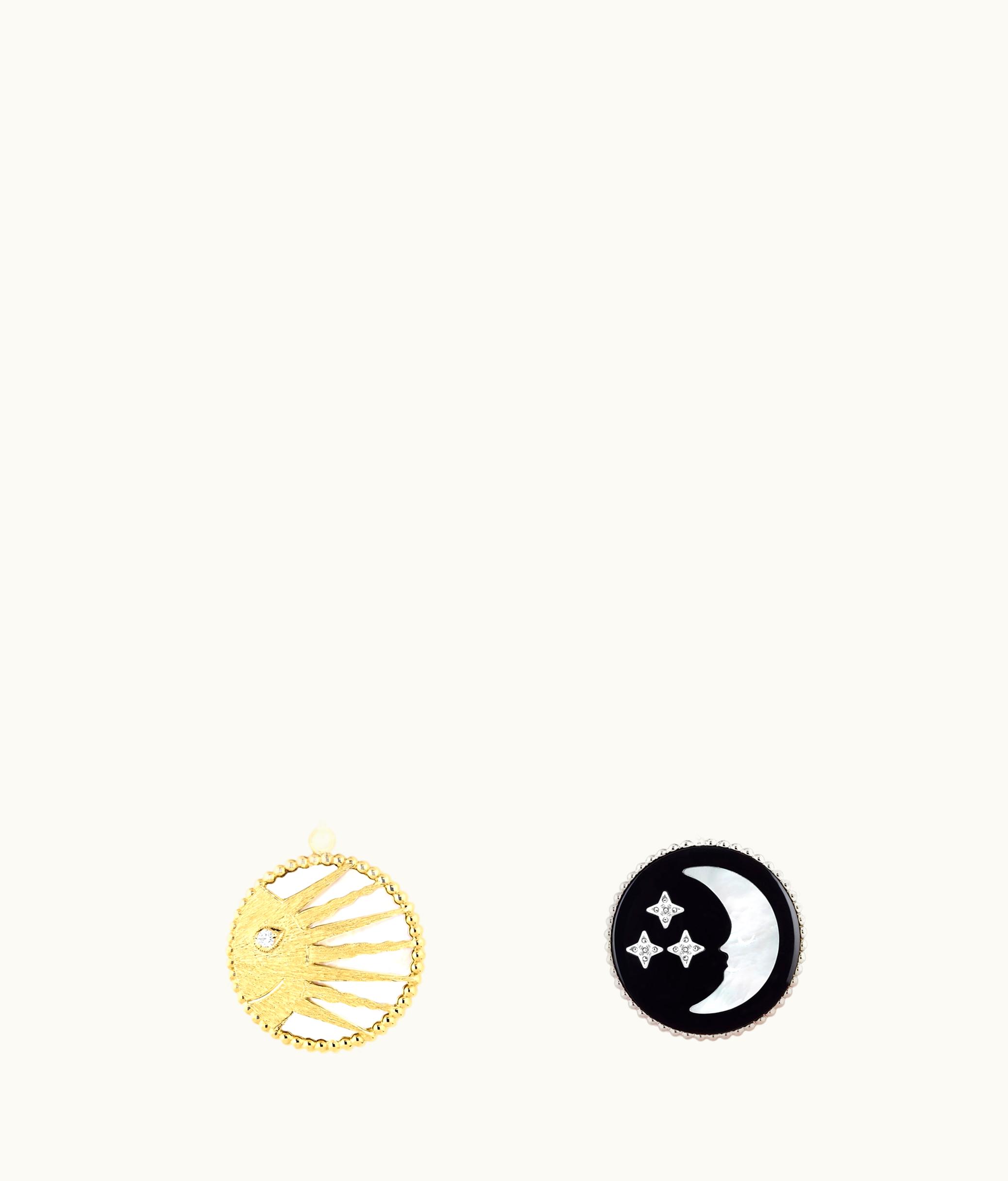 Dior Mimirose Collection Earrings - Yellow And White Gold, Diamond, Mother-of-Pearl And Onyx