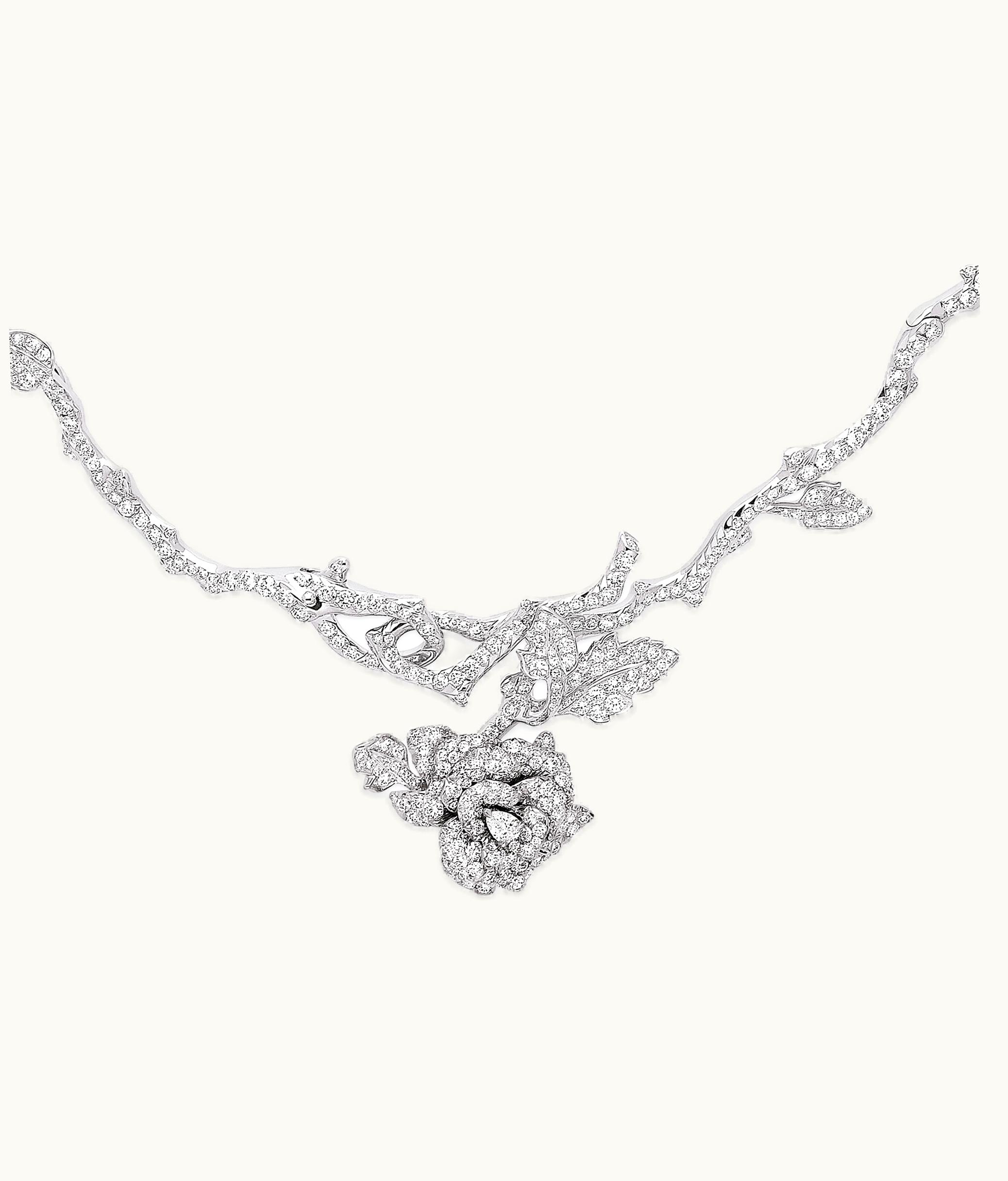 Dior Rose Dior Bagatelle Necklace - 18k White Gold And Diamonds