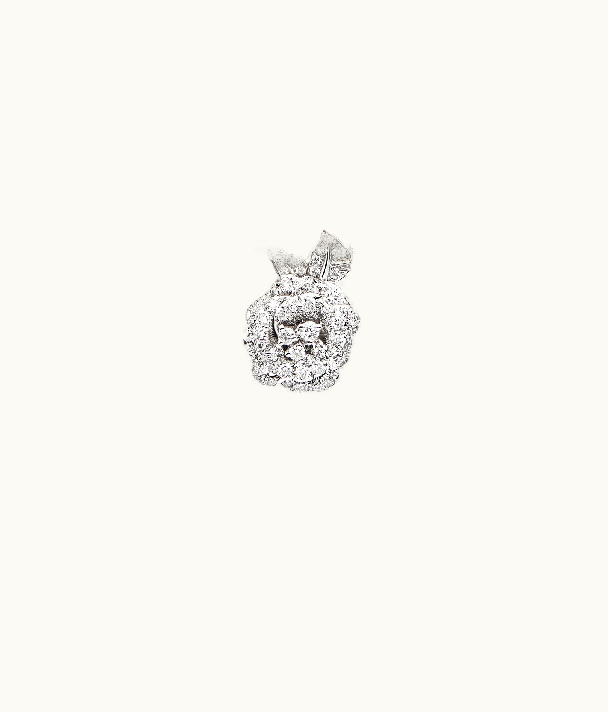 Dior Small Rose Dior Bagatelle Necklace - White Gold And Diamonds
