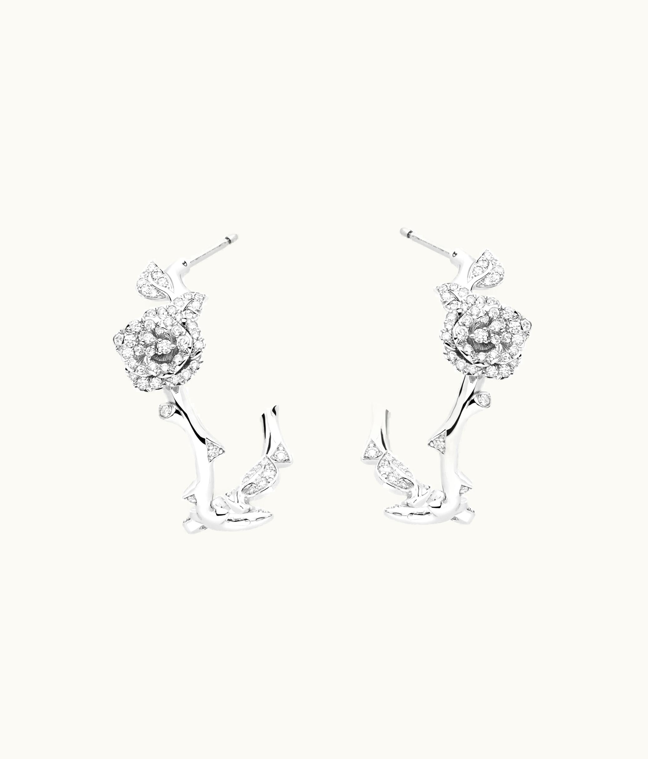 Dior Rose Dior Bagatelle Earrings - White Gold And Diamonds