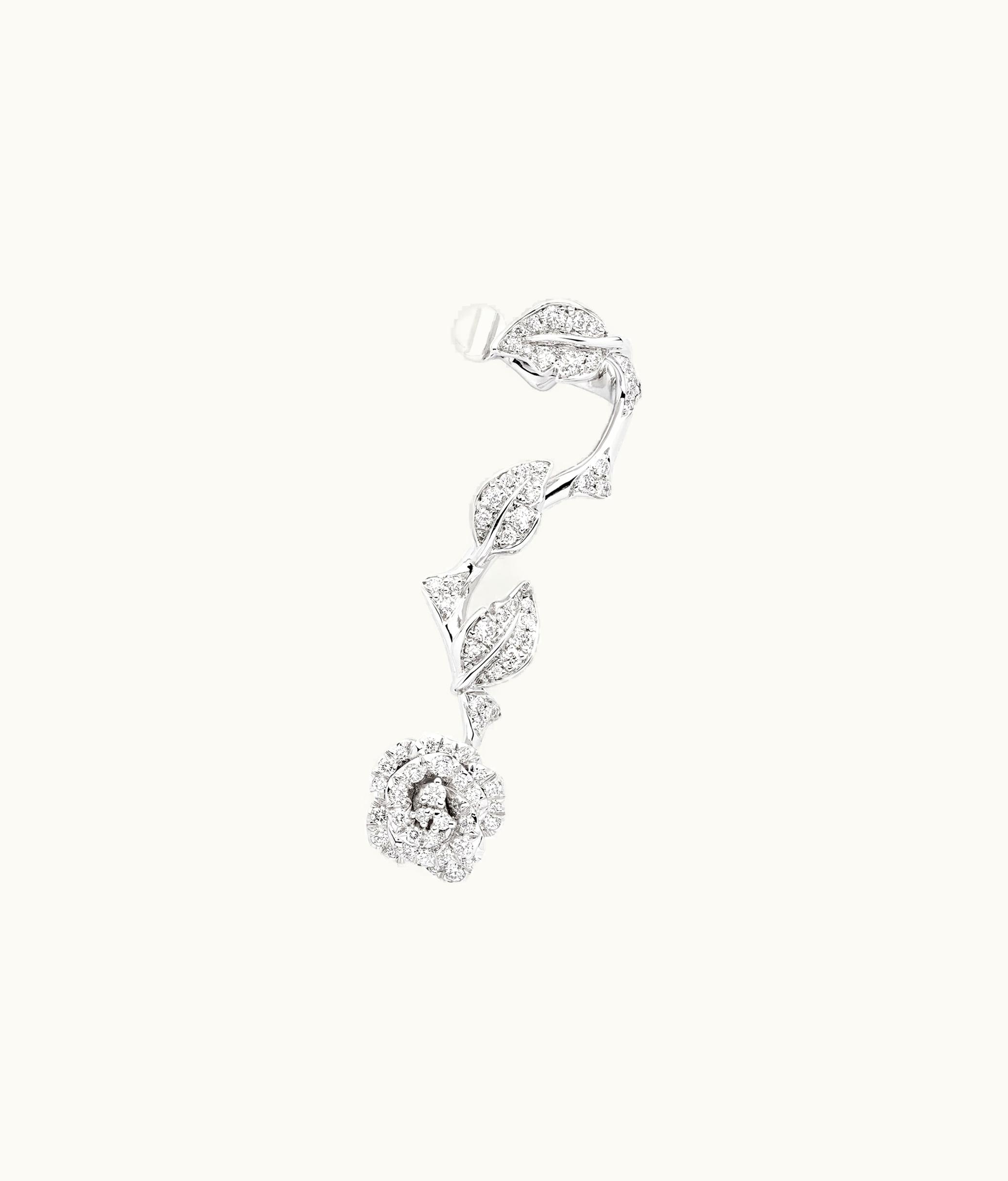 Dior Bagatelle Rose Earring - White Gold And Diamonds