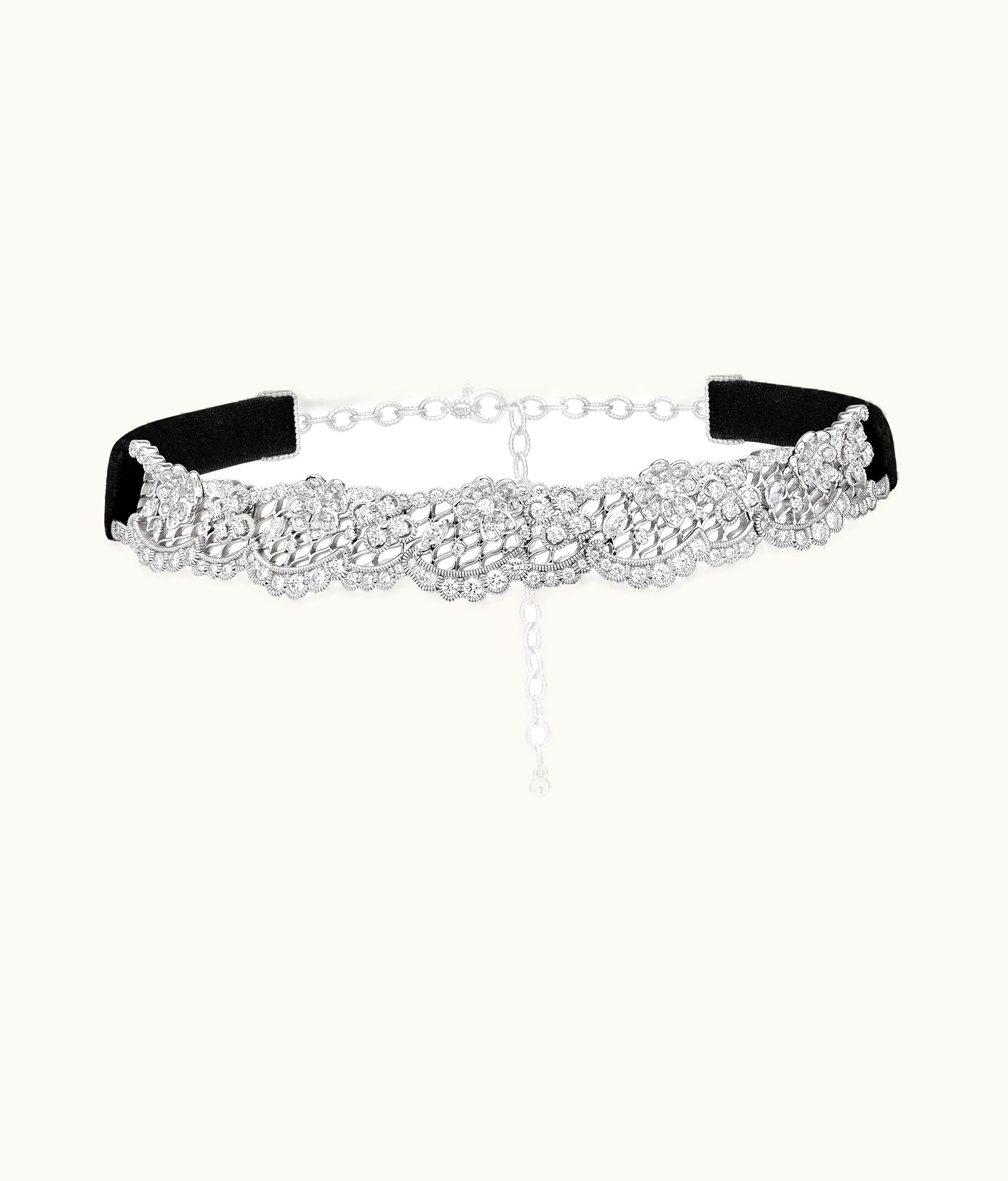 Dior Couture Lace Necklace - White Gold And Diamonds