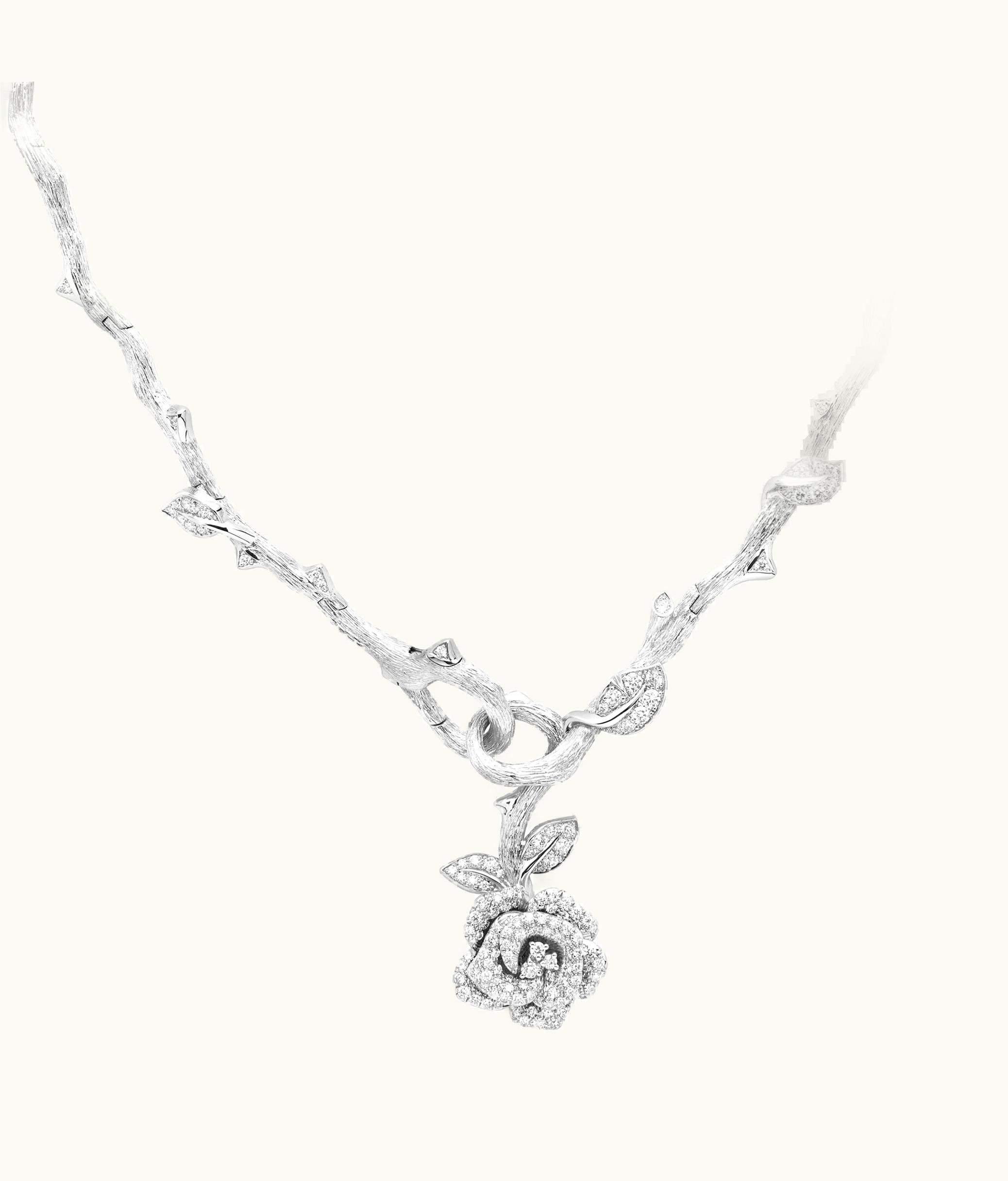 Dior Rose Dior Bagatelle Necklace - White Gold And Diamonds
