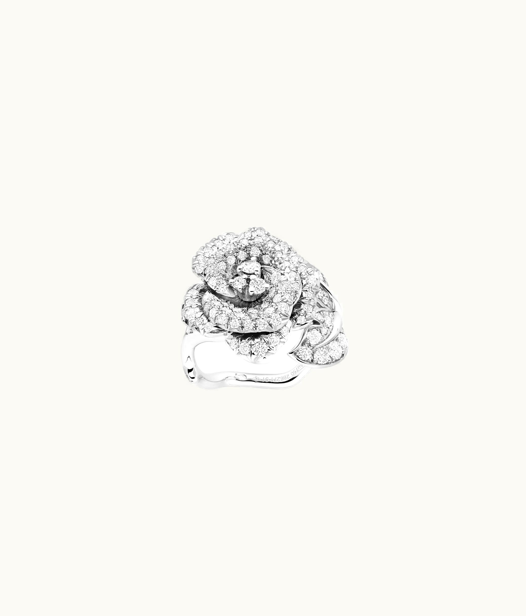 Dior Medium Rose Dior Bagatelle Ring - White Gold And Diamonds