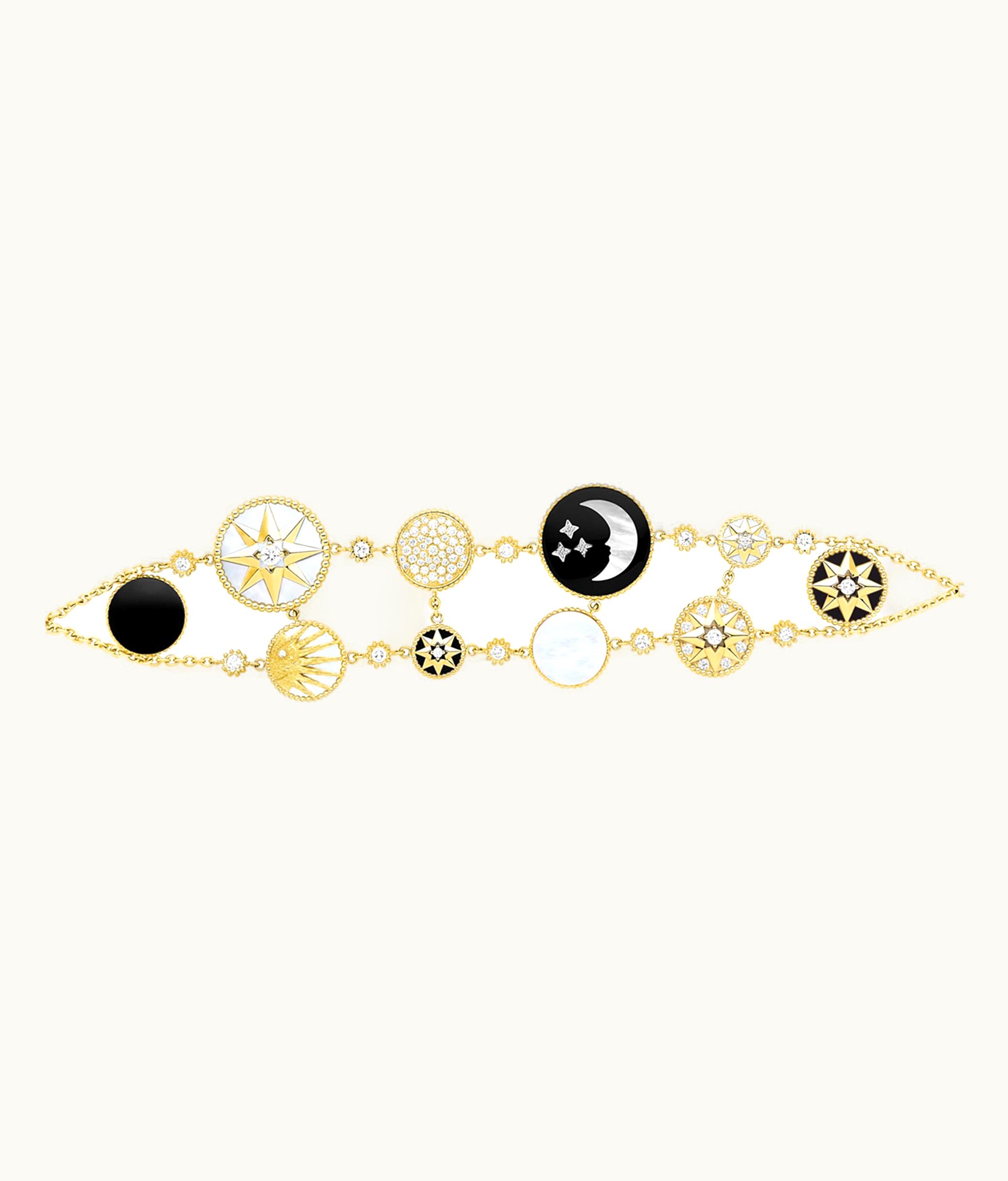 Dior Mimirose Bracelet - Yellow And White Gold, Diamond, Mother-of-Pearl And Onyx