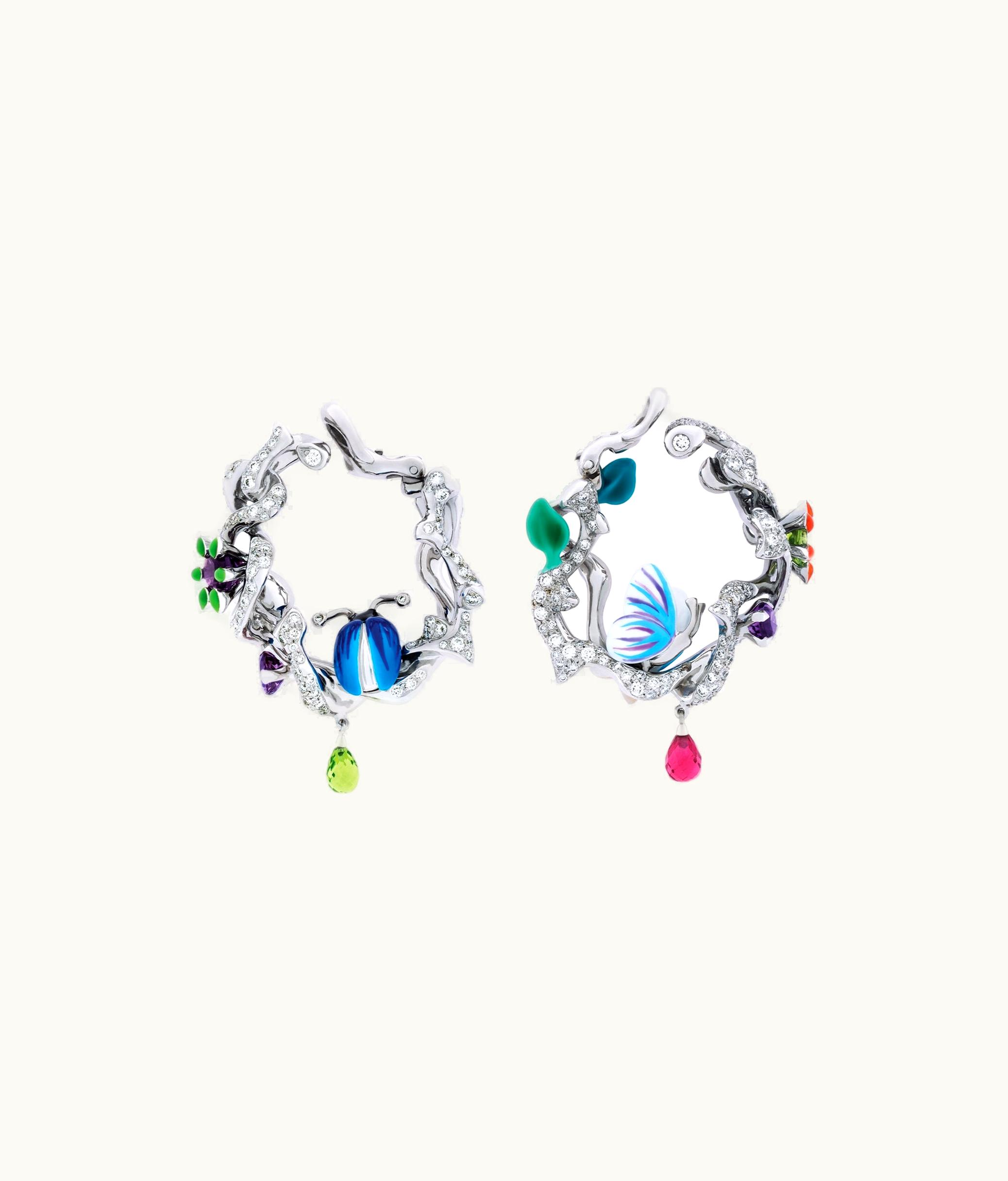 Dior Milly Carnivora Earrings - 18k White Gold And Diamonds