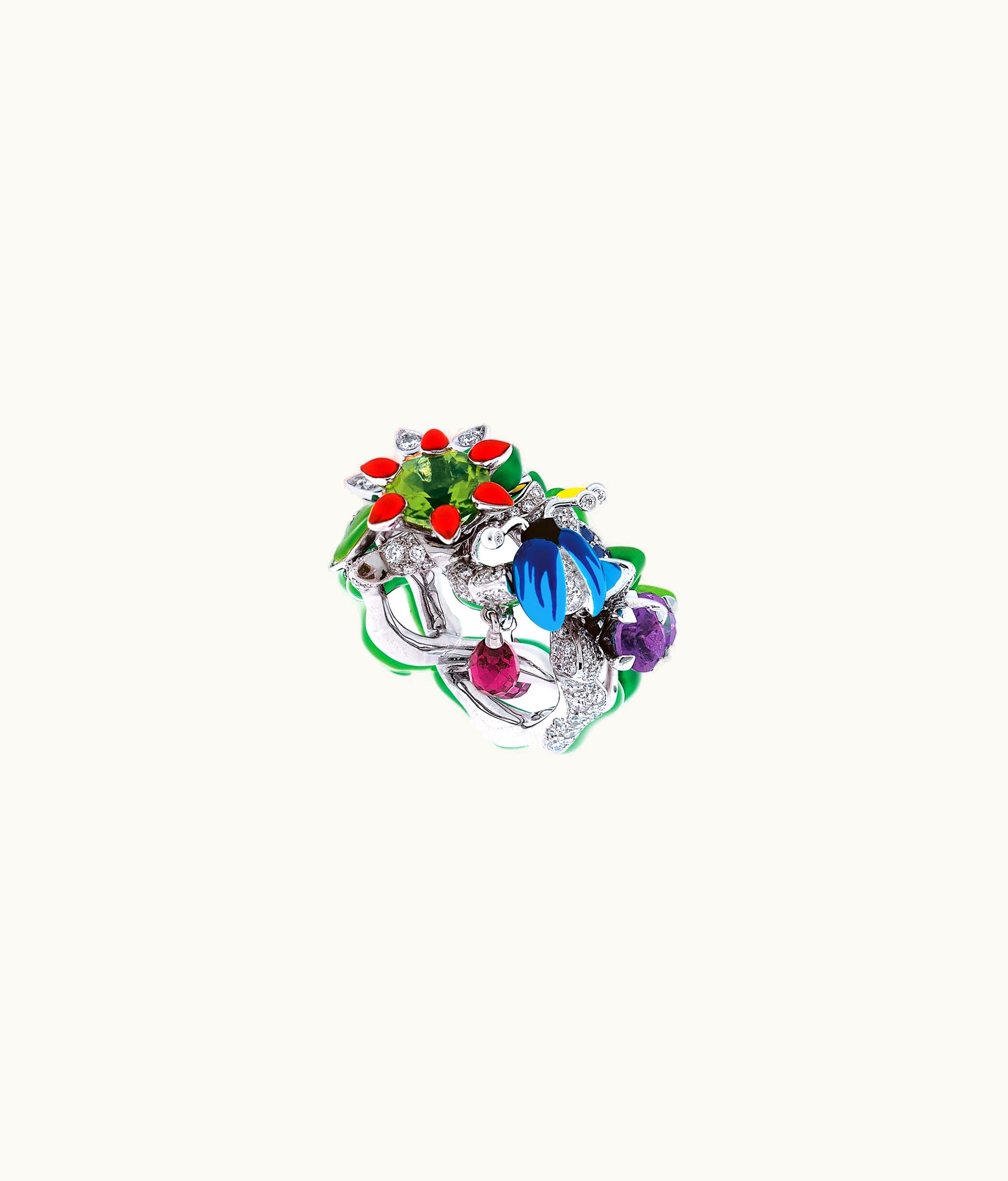 Dior Milly Carnivora Ring - 18k White Gold And Diamonds