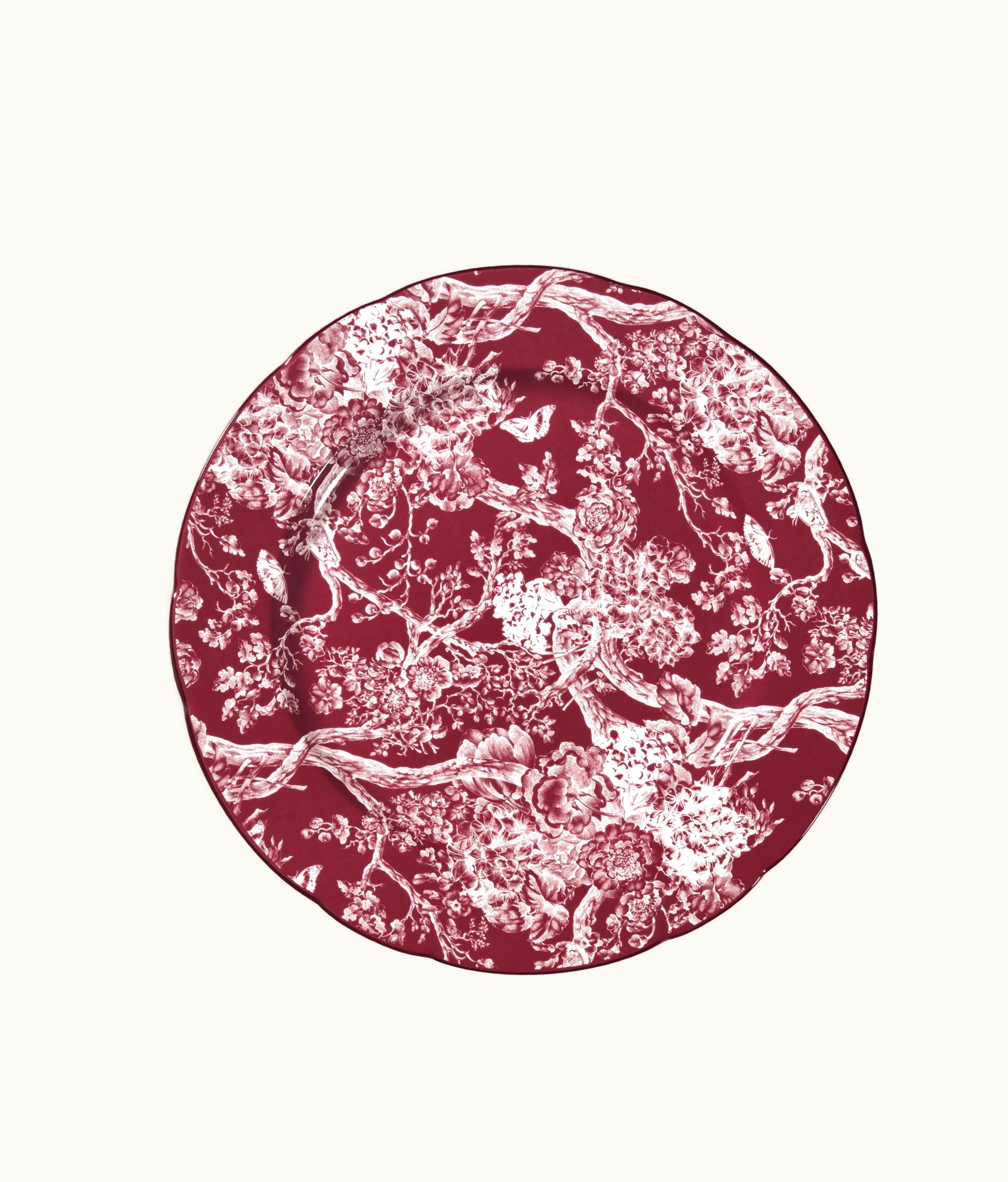 Dior Decorative Plate - Burgundy Toile De Jouy