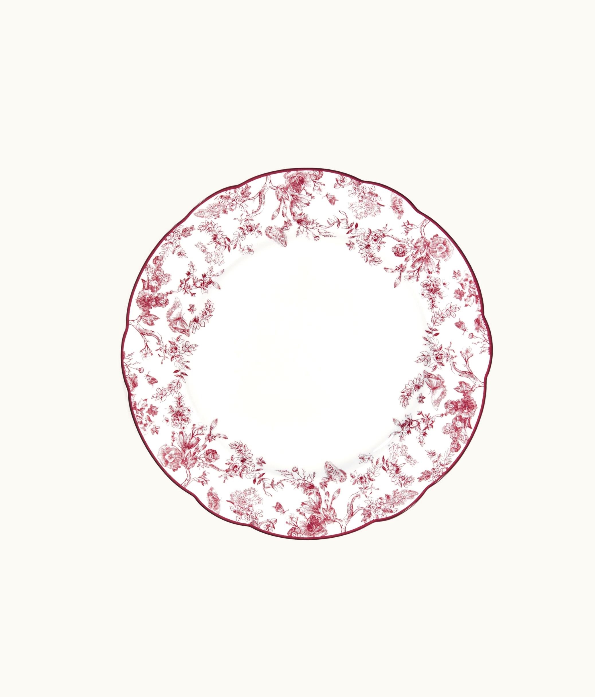 Dior Dinner Plate - Burgundy Toile De Jouy