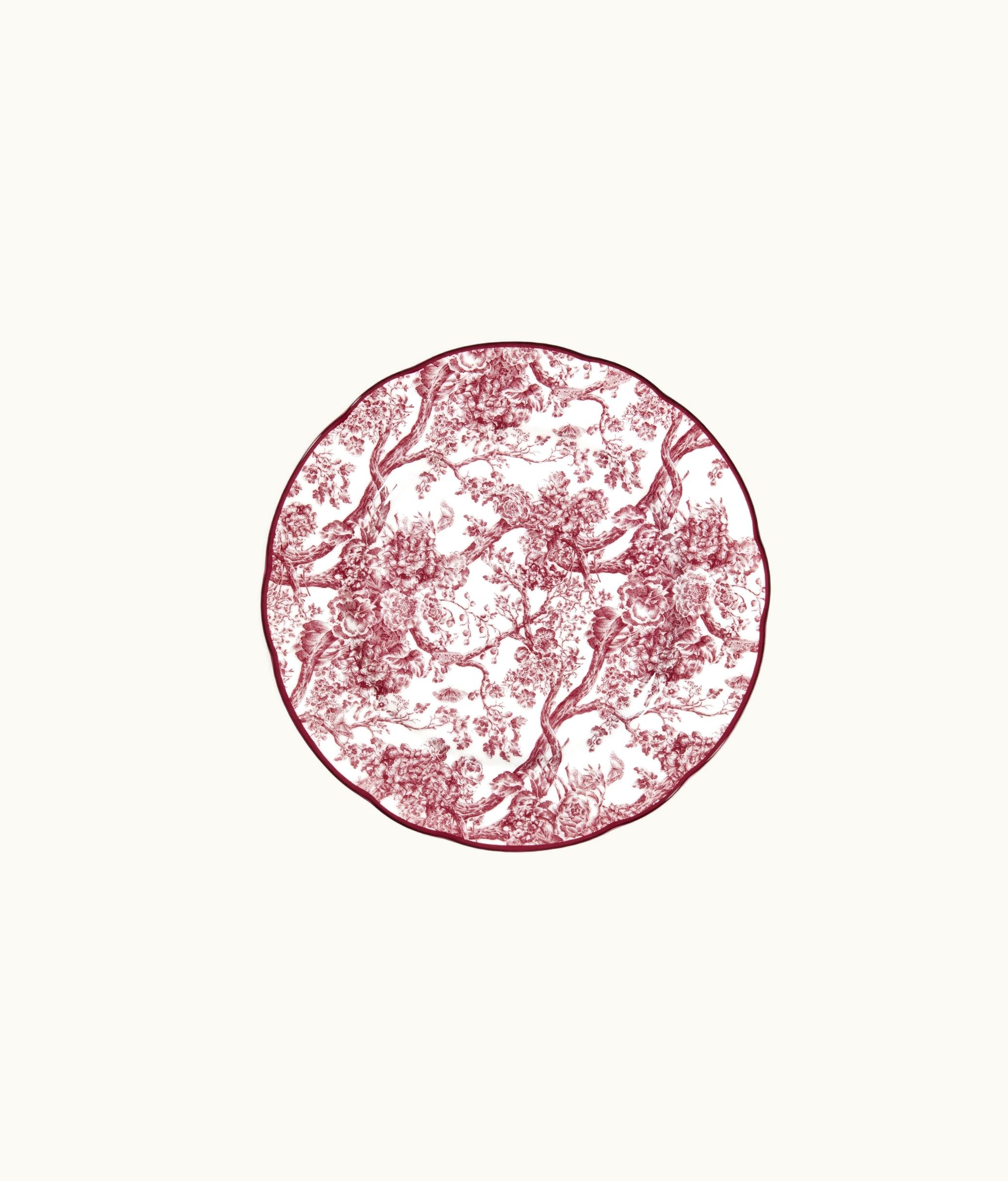 Dior Side Plate - Burgundy Toile De Jouy
