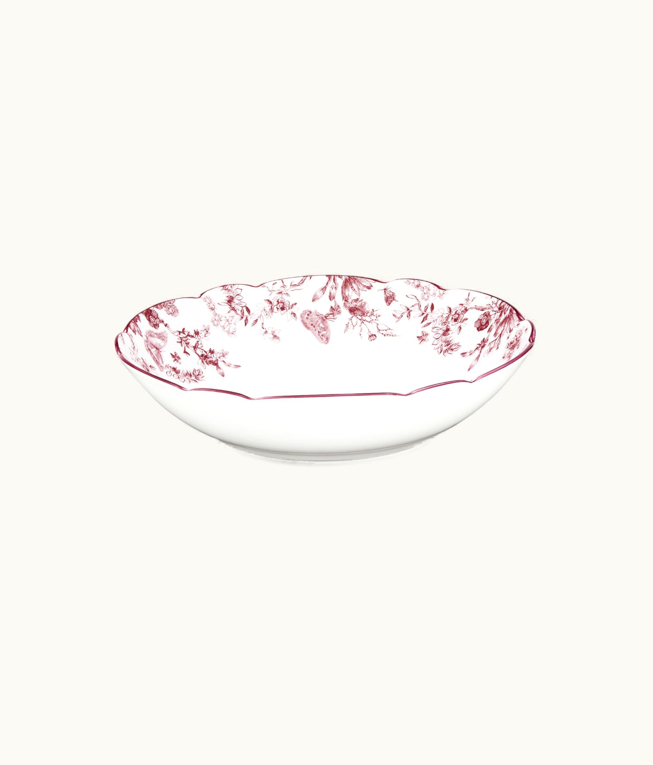 Dior Pasta Plate - Burgundy Toile De Jouy
