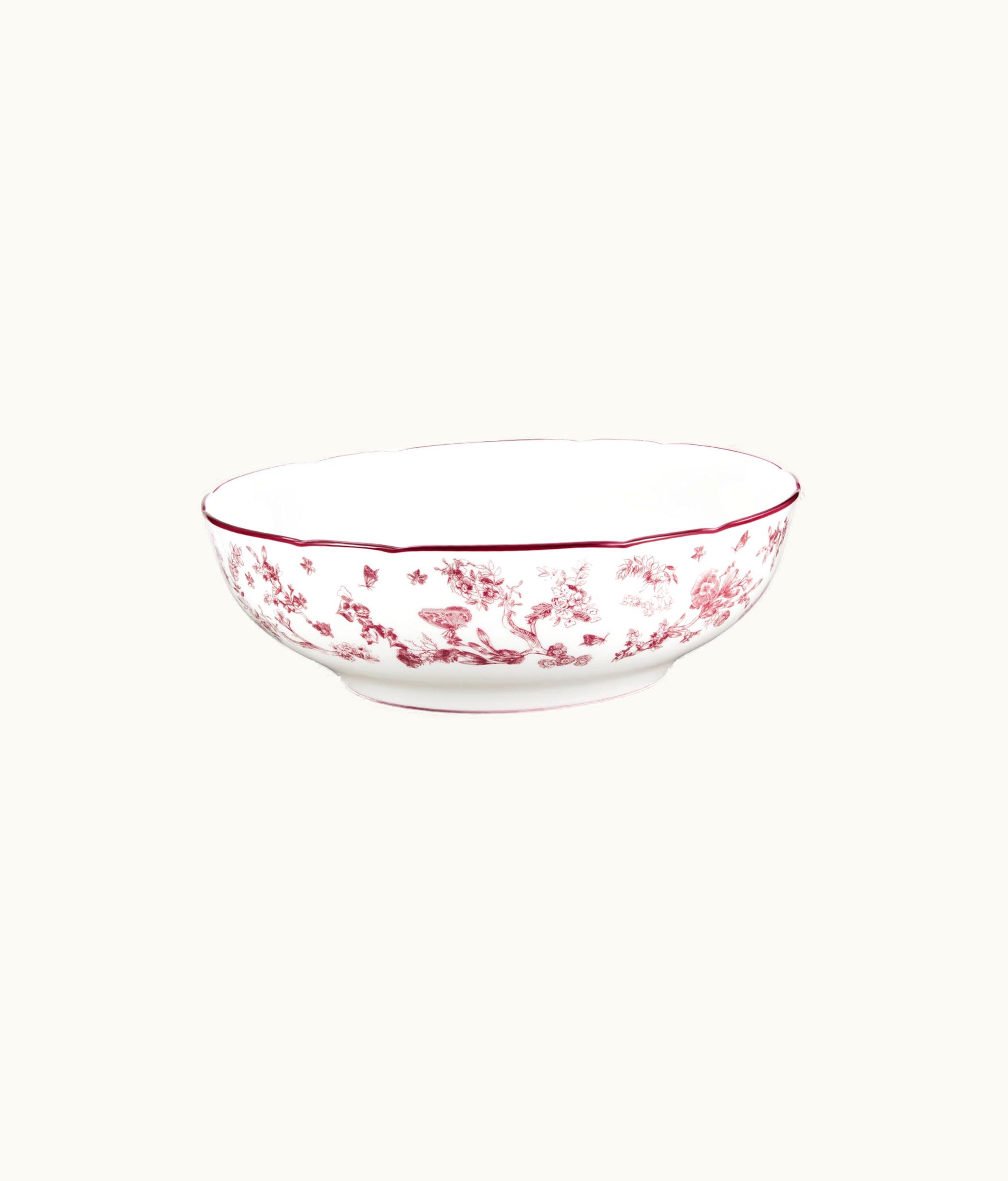 Dior Salad Bowl - Burgundy Toile De Jouy