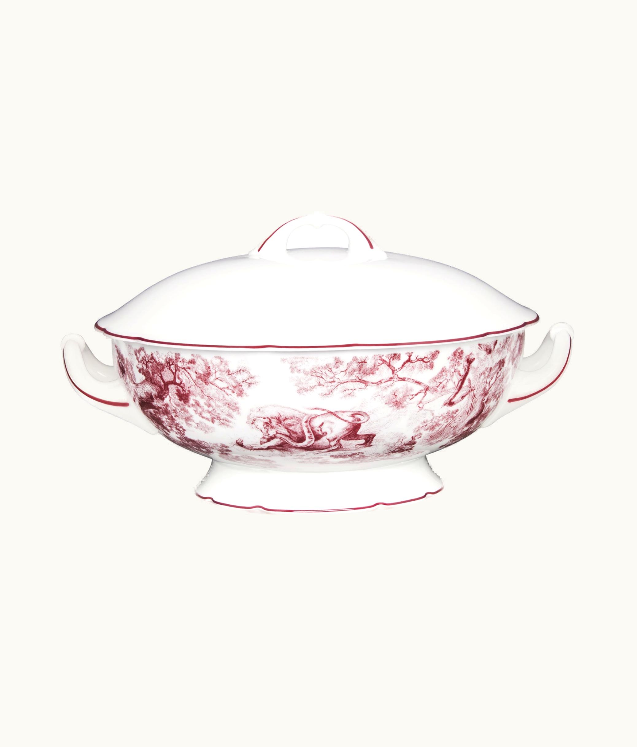 Dior Tureen - Burgundy Toile De Jouy