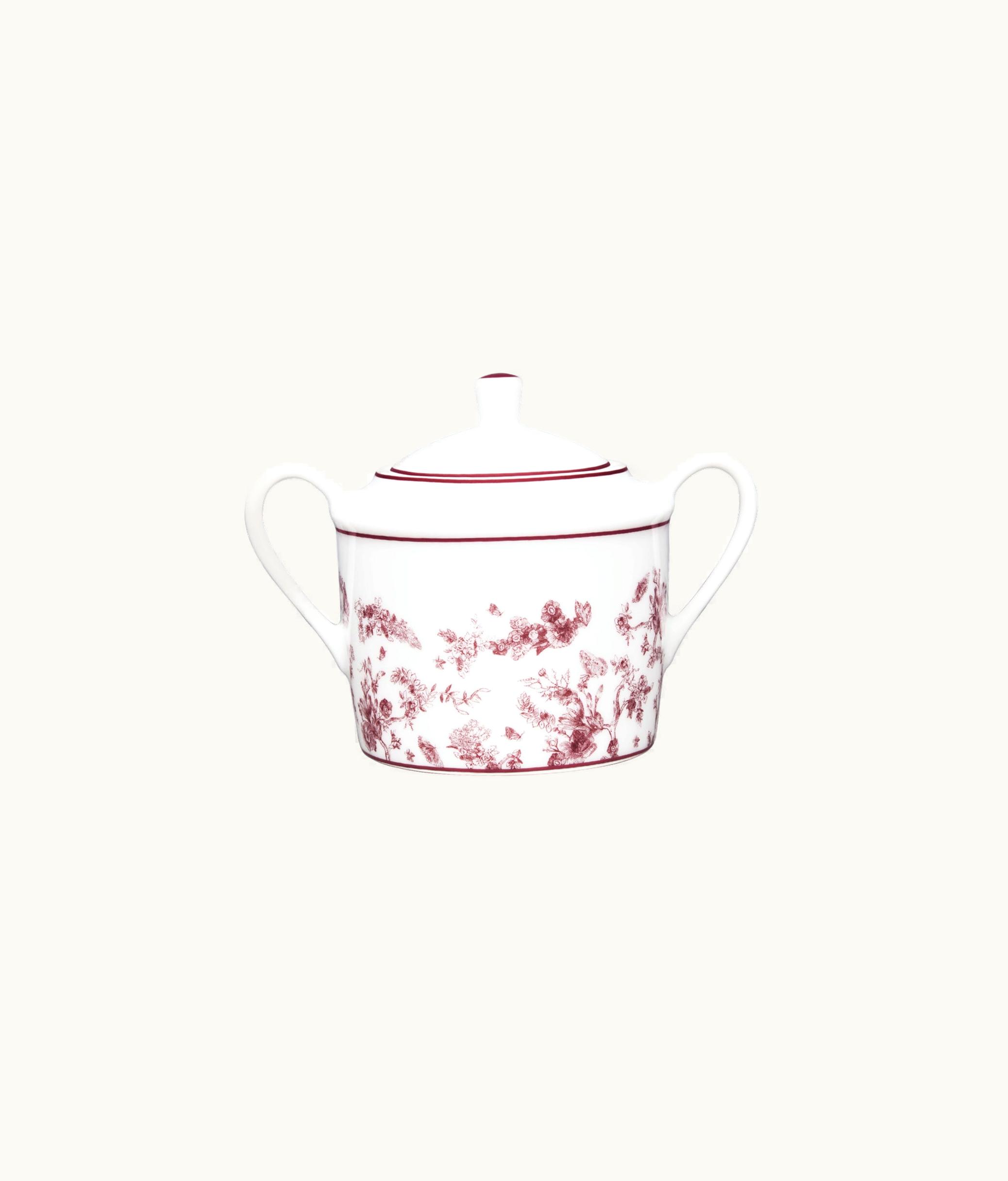 Dior Sugar Bowl - Burgundy Toile De Jouy