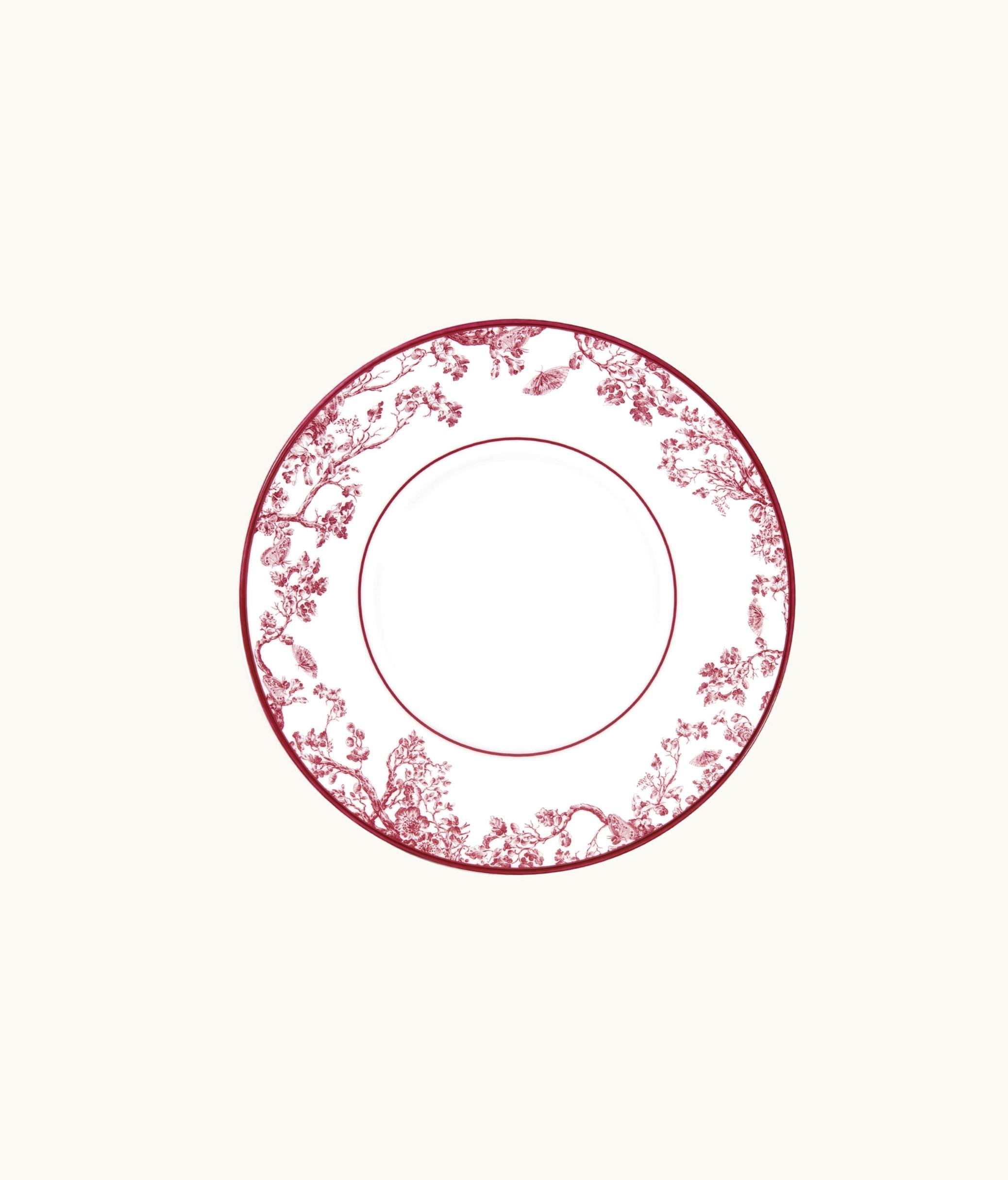 Dior Breakfast Saucer - Burgundy Toile De Jouy