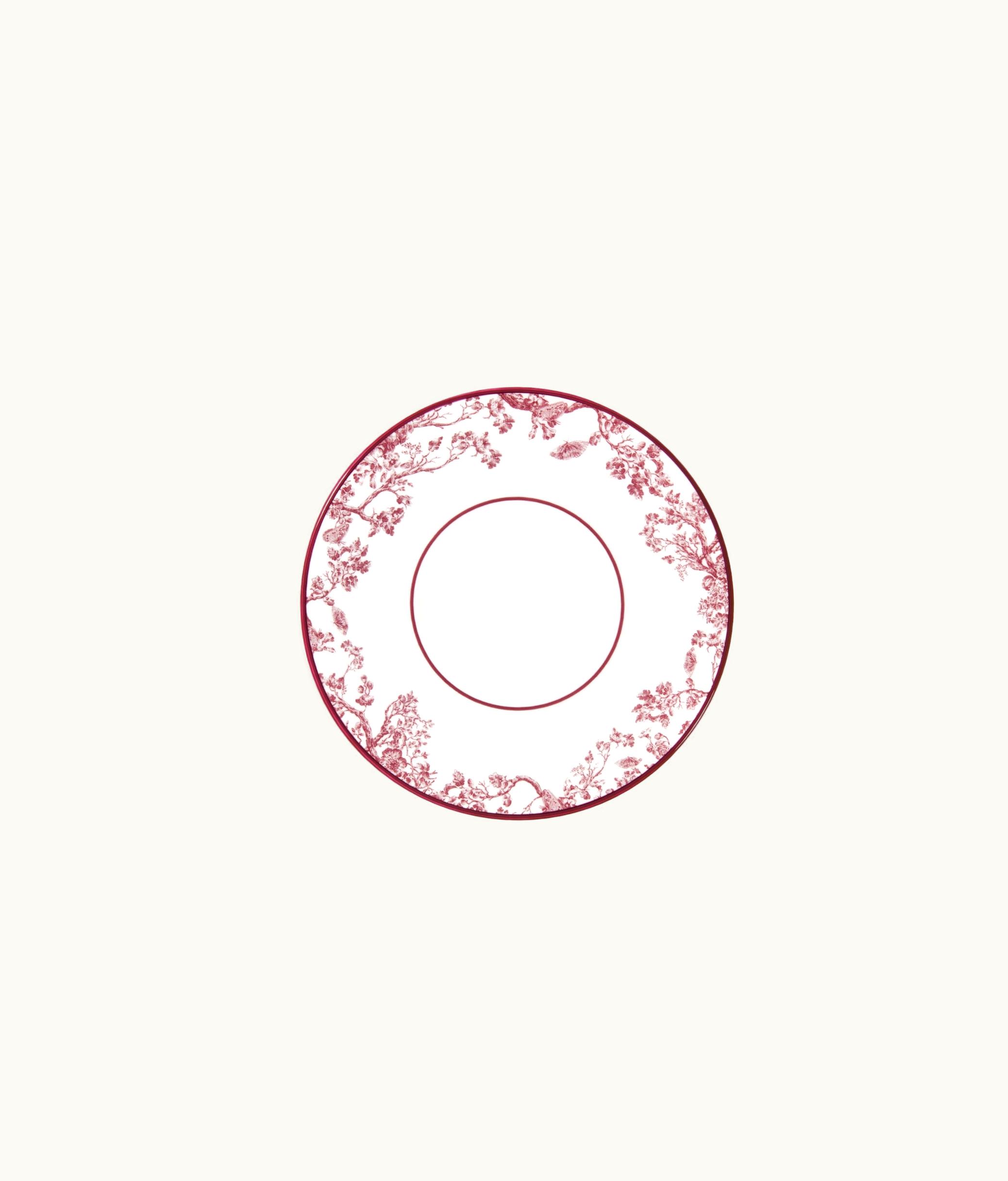 Dior Coffee Saucer - Burgundy Toile De Jouy