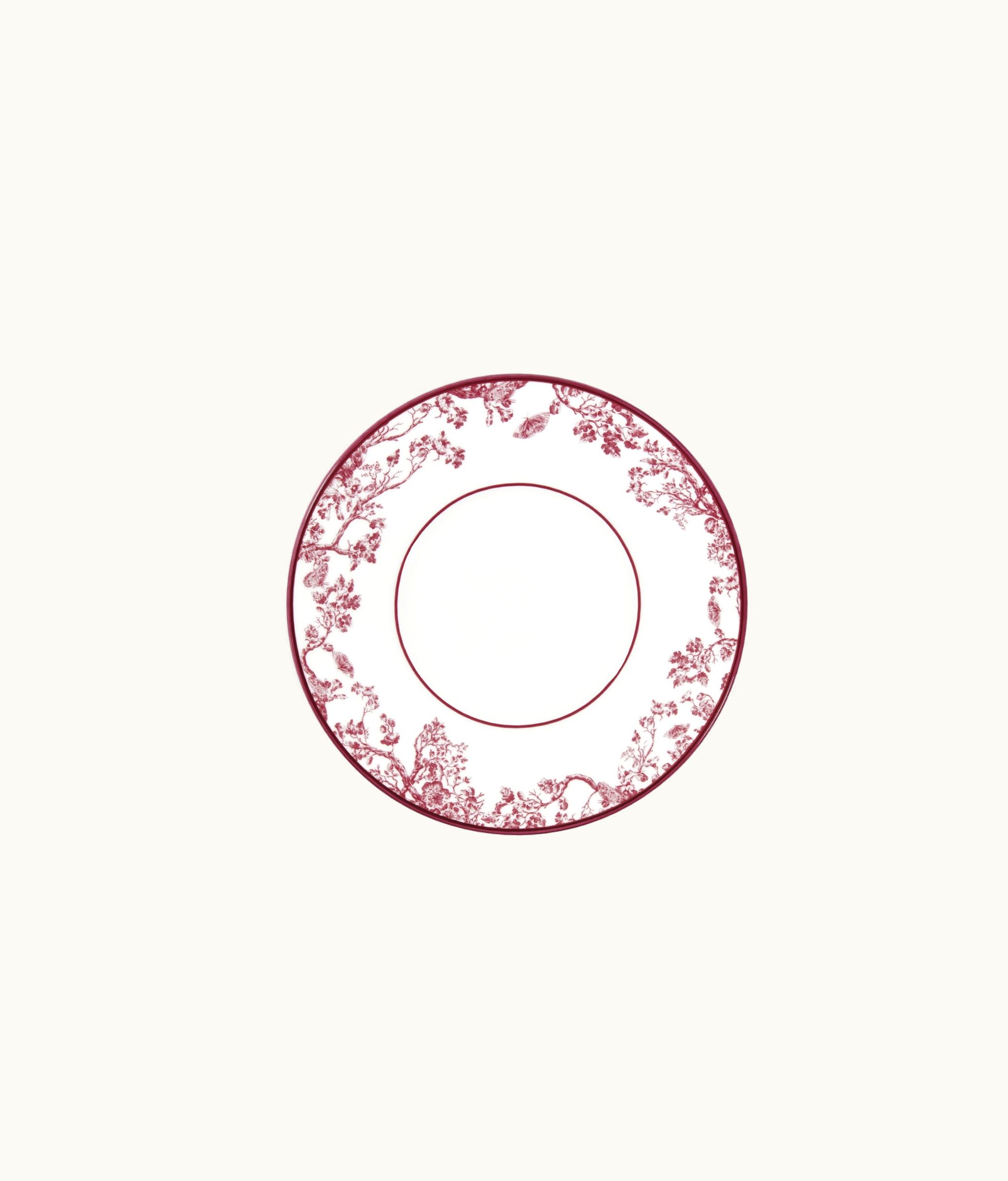 Dior Tea Saucer - Burgundy Toile De Jouy