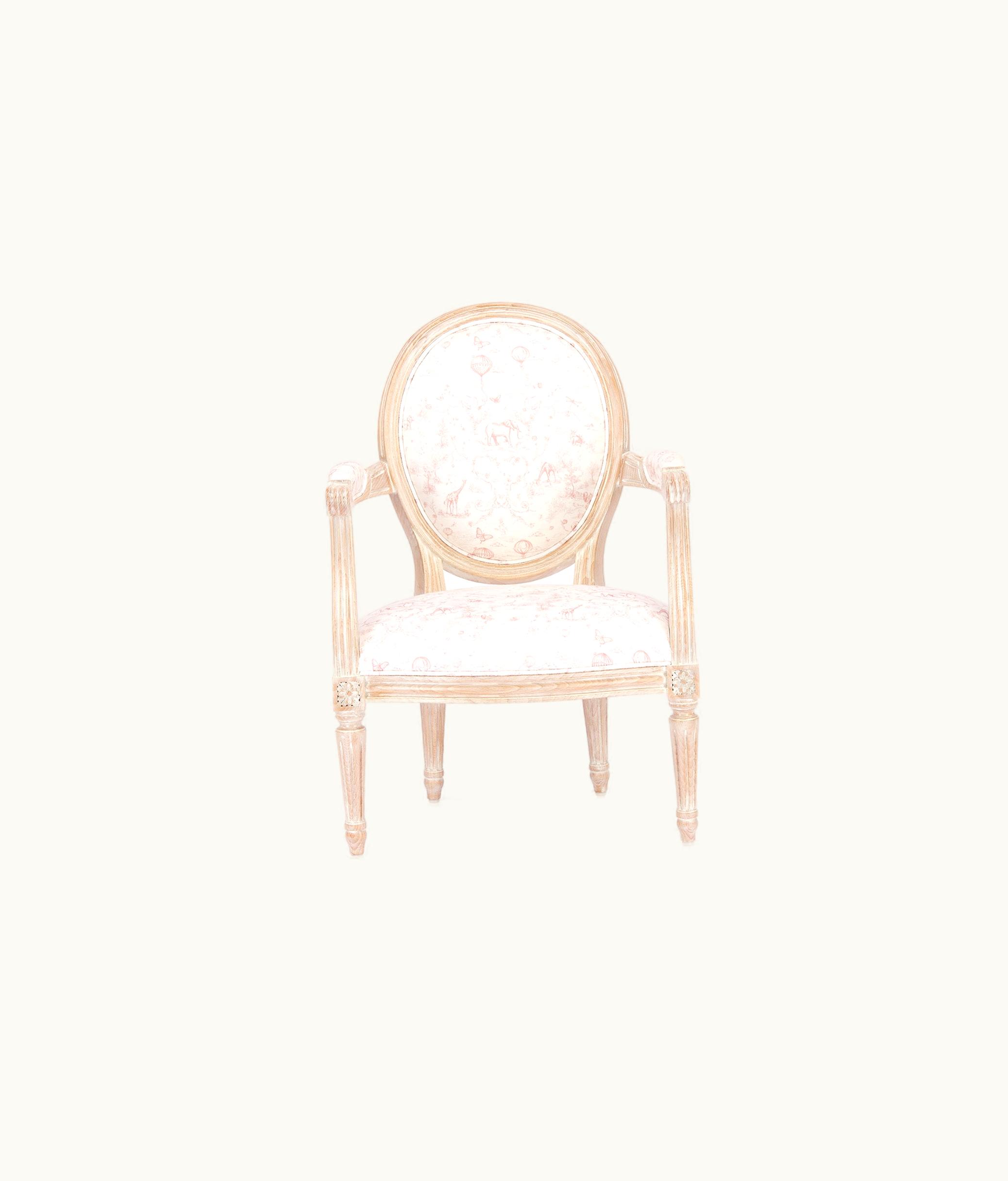 Dior Armchair - Pink Toile De Jouy Kids
