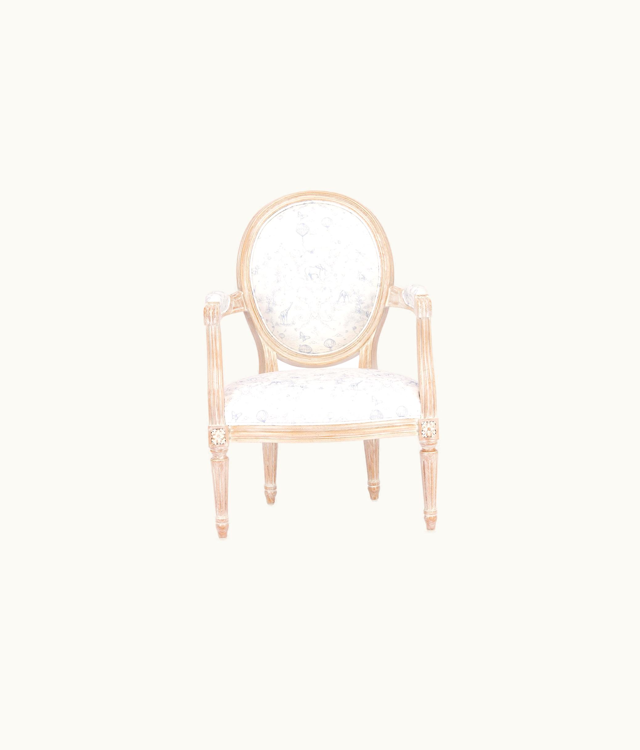 Dior Armchair - Blue Toile De Jouy Kids