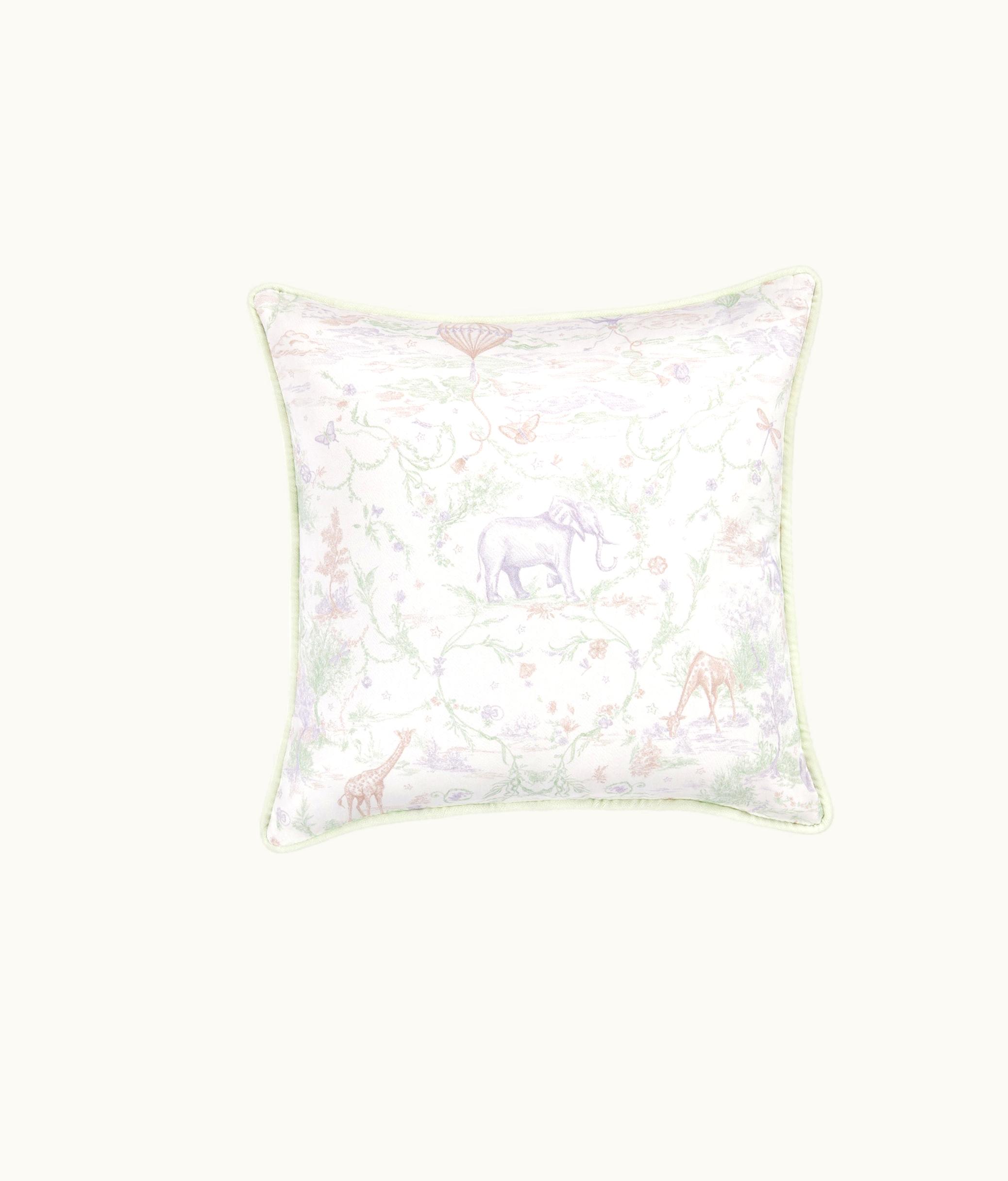 Dior Small Square Pillow - Multicolor Toile De Jouy Kids