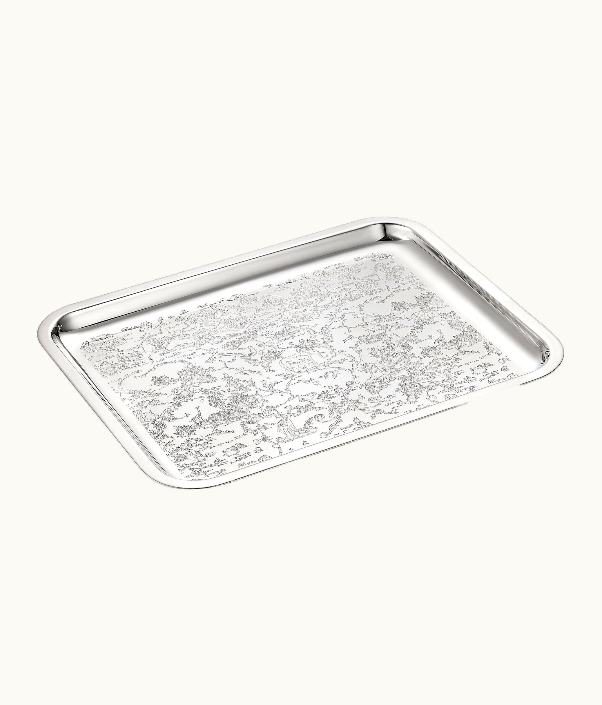 Dior Engraved Tray - Silver-Finish Metal, Toile De Jouy Kids