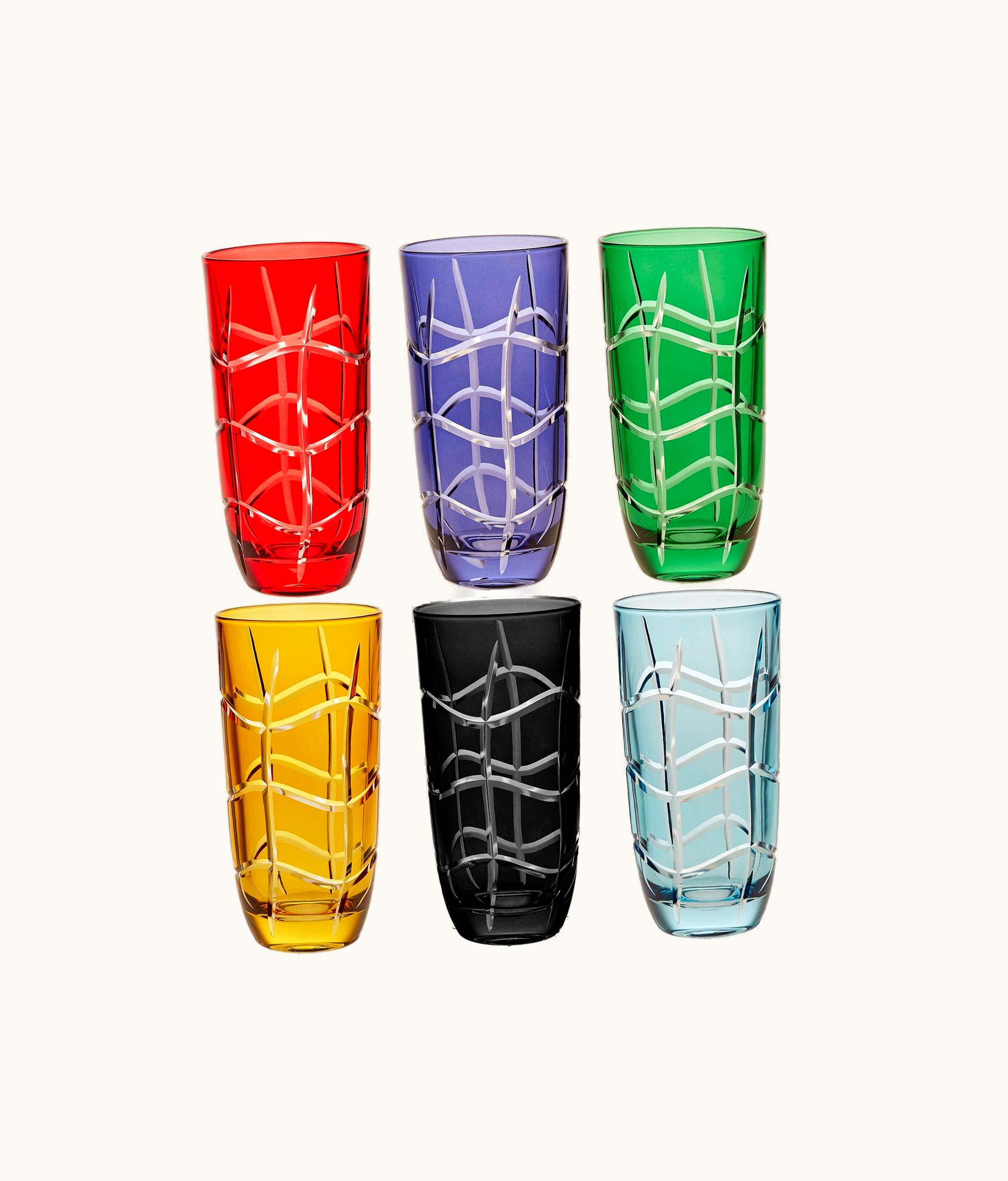 Dior Set Of Six Glasses - Tortoiseshell, Vibrant Harmony