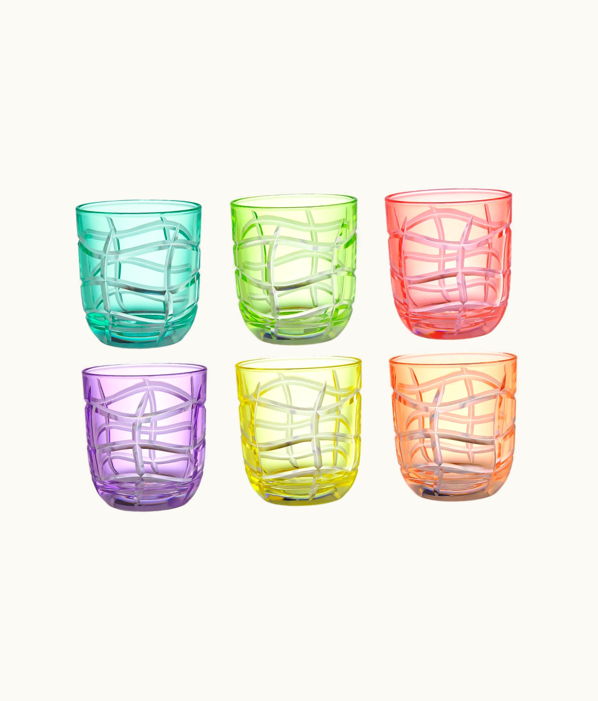 Dior Set Of Six Small Glasses - Tortoiseshell, Pastel Harmony