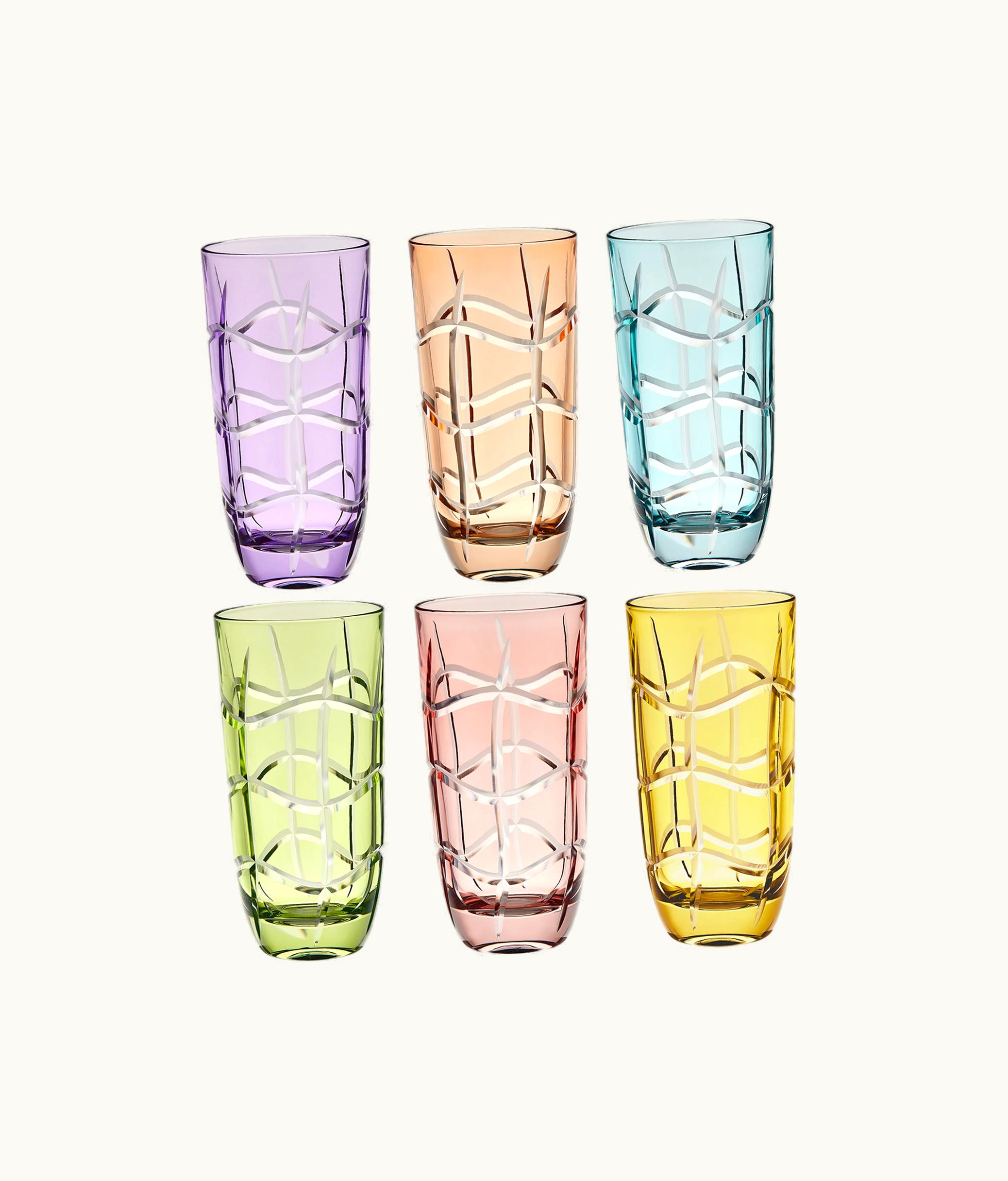 Dior Set Of Six Glasses - Tortoiseshell, Pastel Harmony