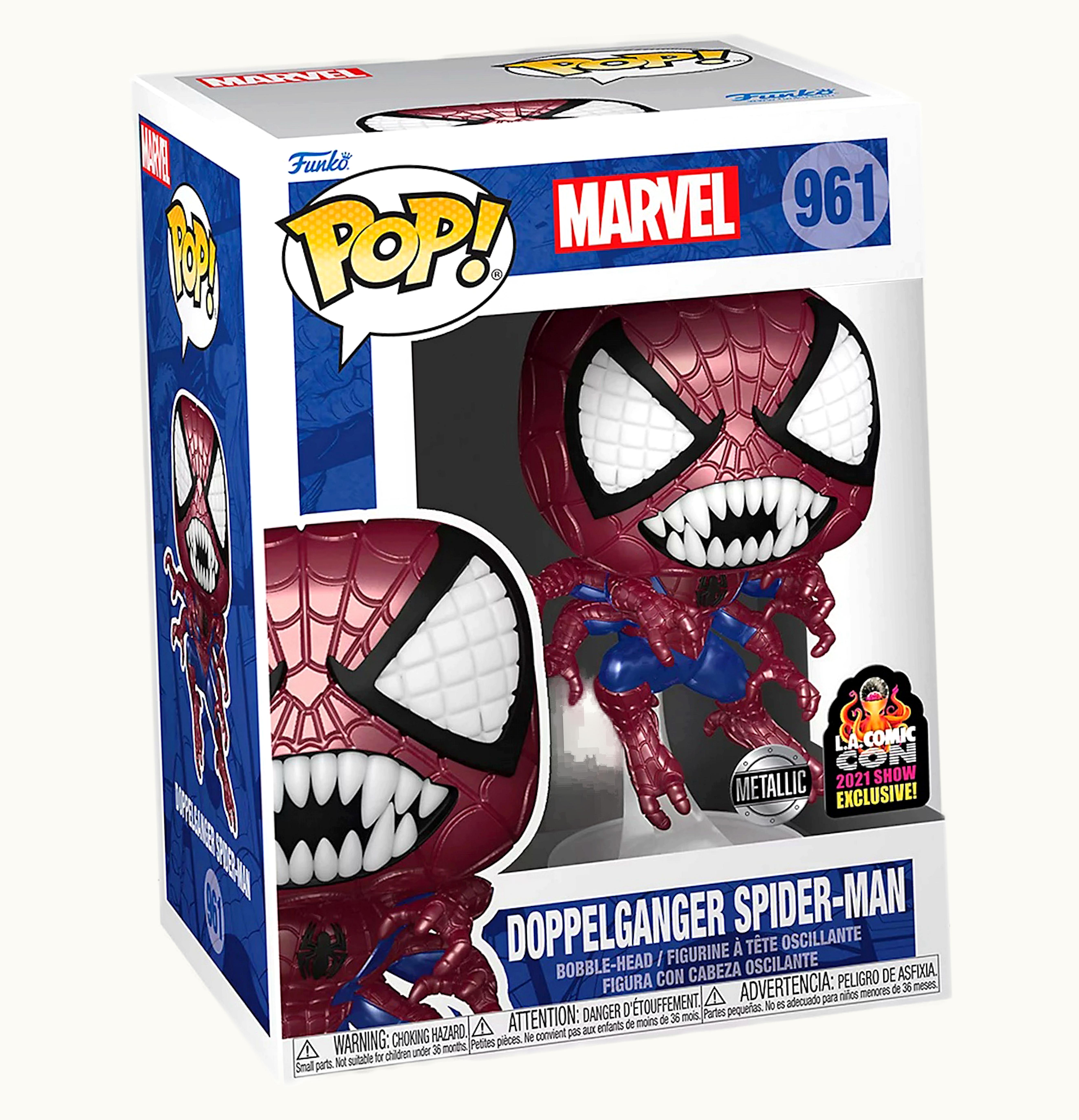 Funko Funko Pop Marvel Doppelganger Spider Man Metallic 2021 LA Comic Con Exclusive Figure 961