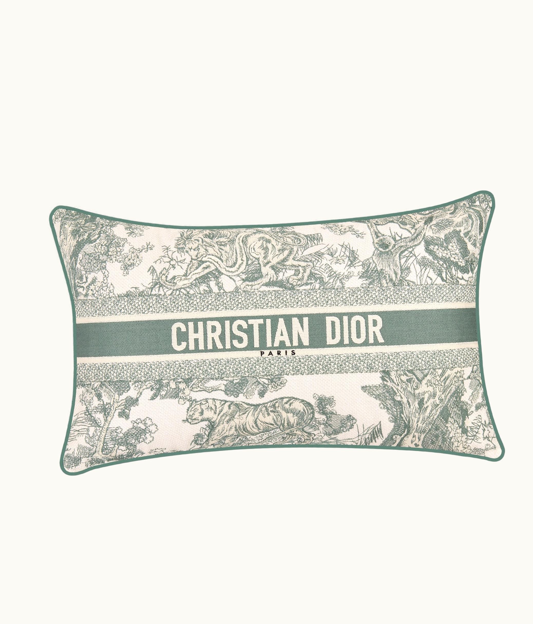 Dior Rectangular Pillow - Linden Green Toile De Jouy