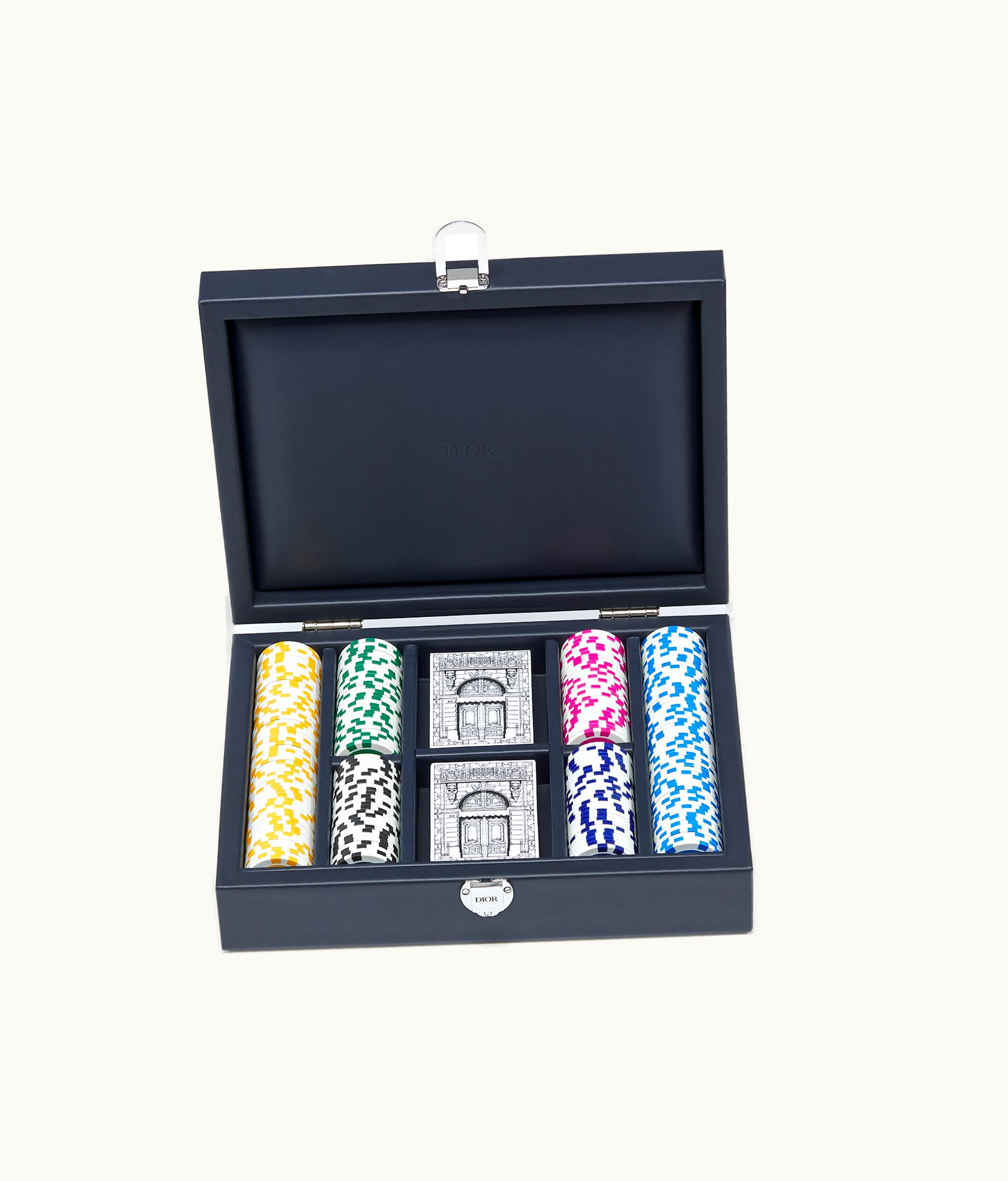 Dior Poker Set - Beige And Navy Blue Dior Oblique