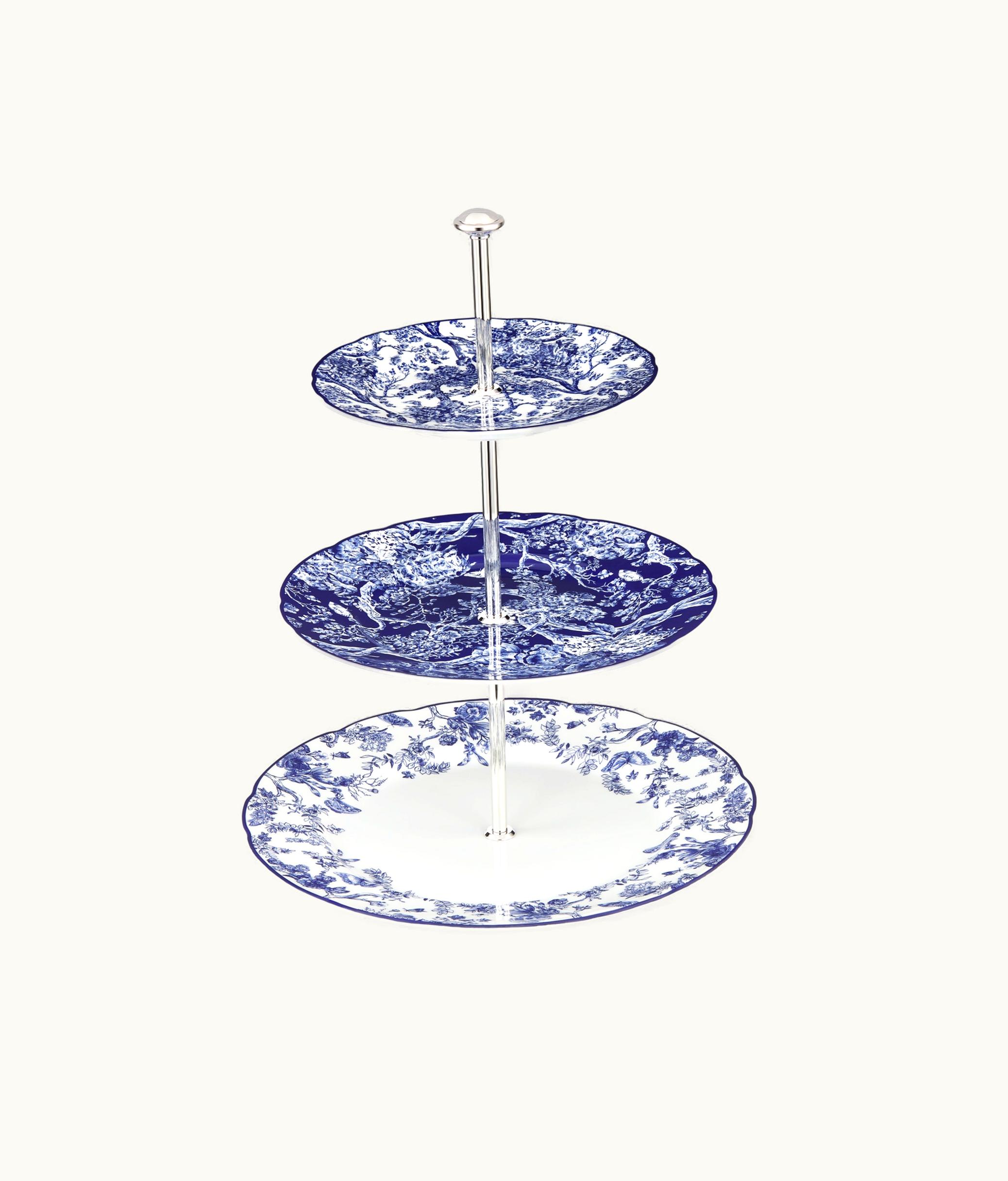 Dior Three-Tiered Cake Stand - White And Blue Toile De Jouy