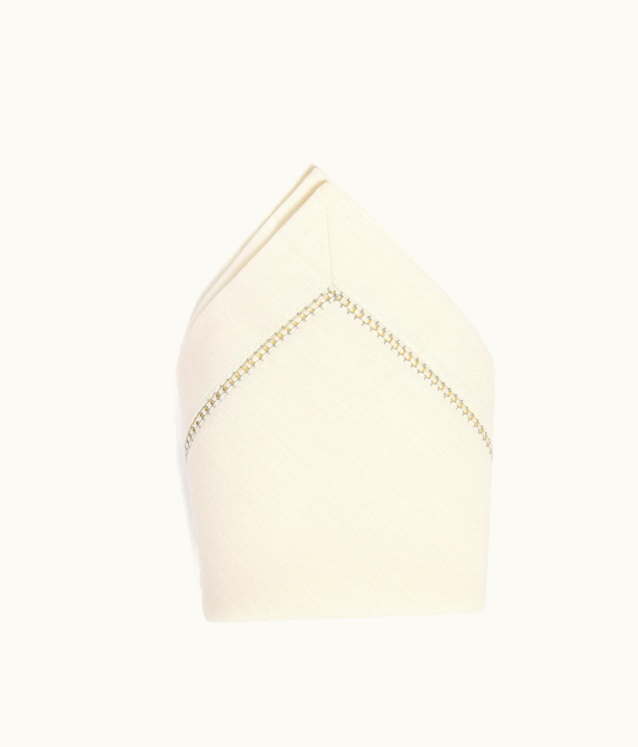 Dior Napkin - White With Gray Edging