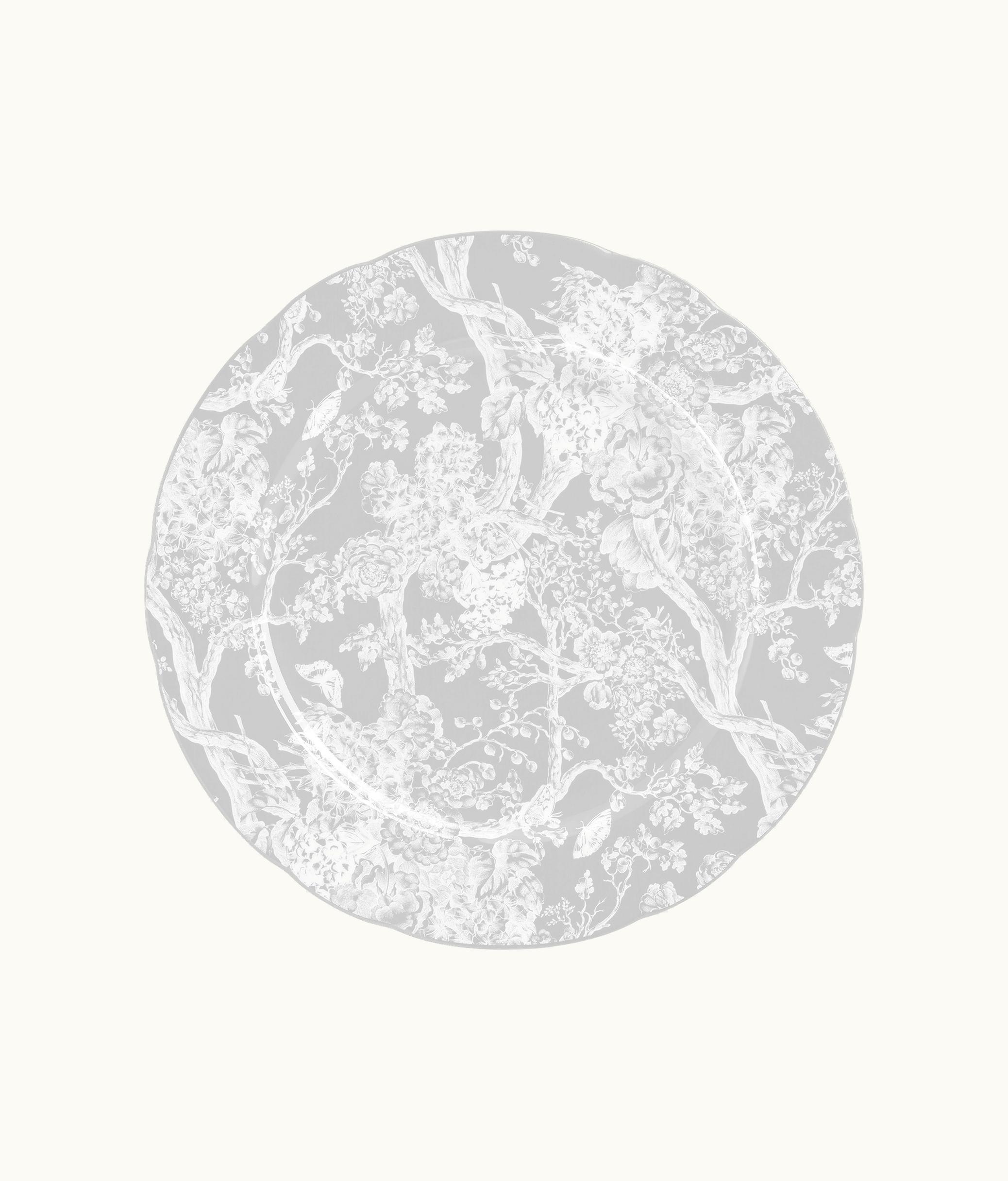 Dior Decorative Plate - Gray Toile De Jouy Hydrangea
