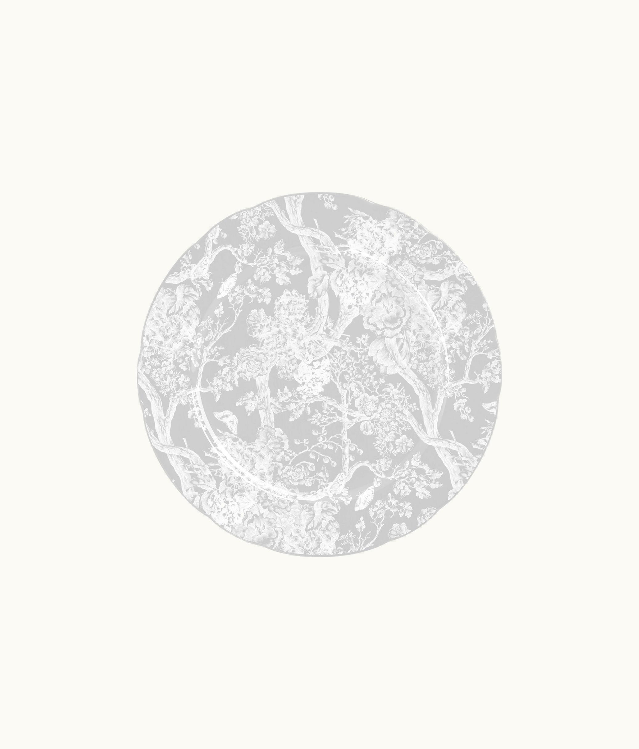 Dior Dessert Plate - Gray Toile De Jouy Hydrangea