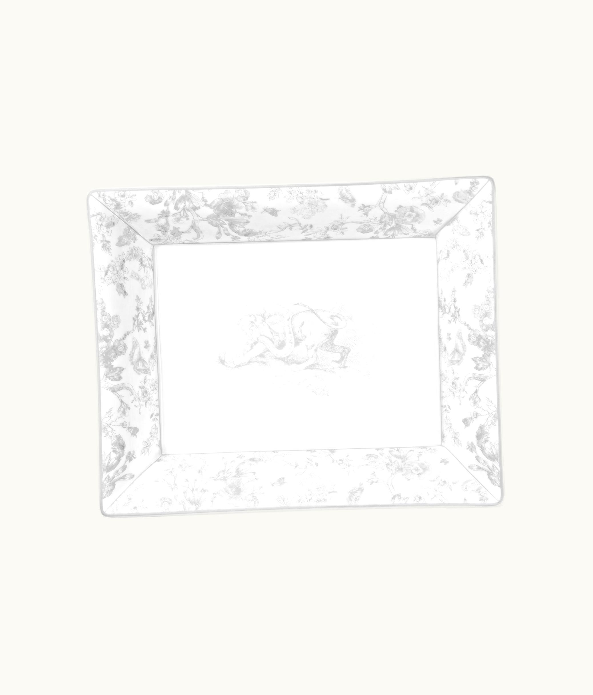 Dior Trinket Tray - Gray Toile De Jouy Lion
