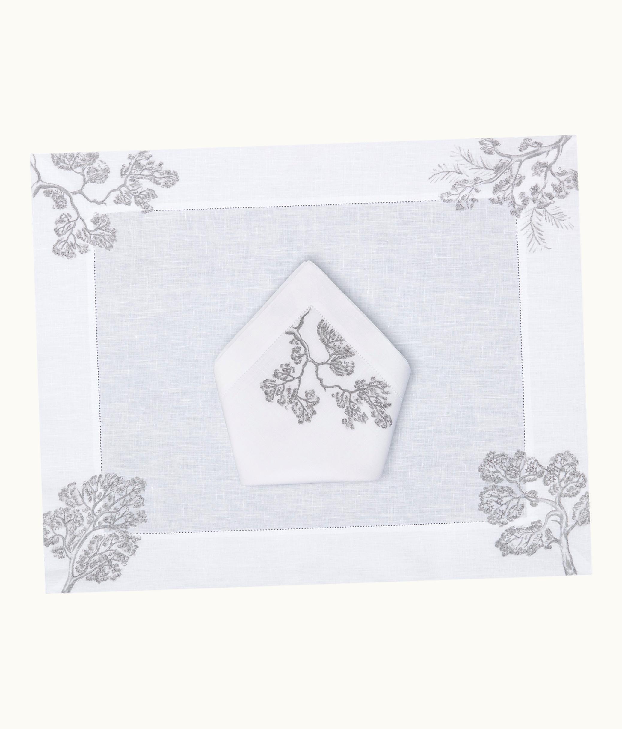 Dior Placemat And Napkin Set - Gray Toile De Jouy