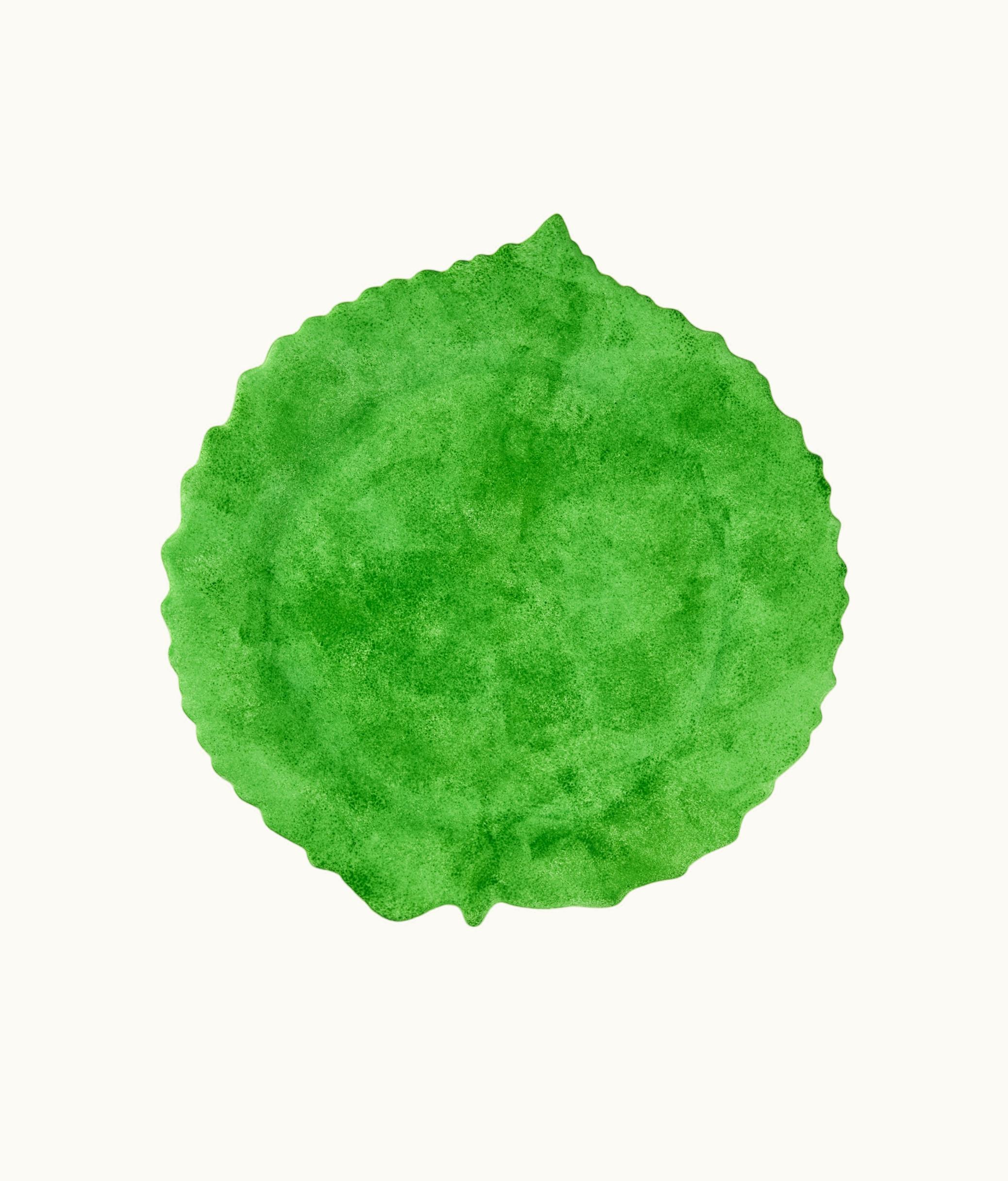 Dior Leaf-Shaped Decorative Plate Limoges Porcelain Green